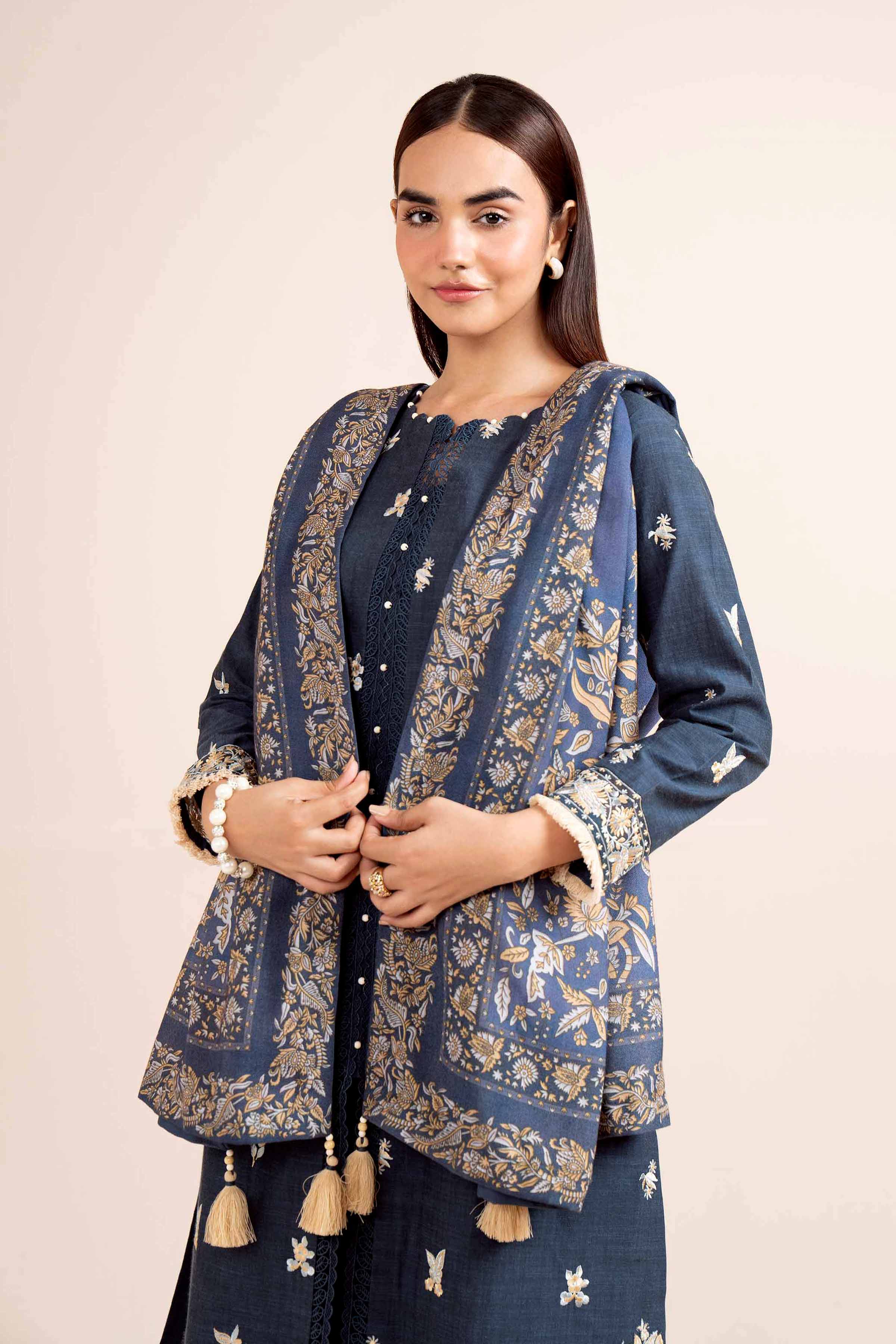 3 Piece - Yarn Dyed Embroidered Suit - 42404325 - Image 2