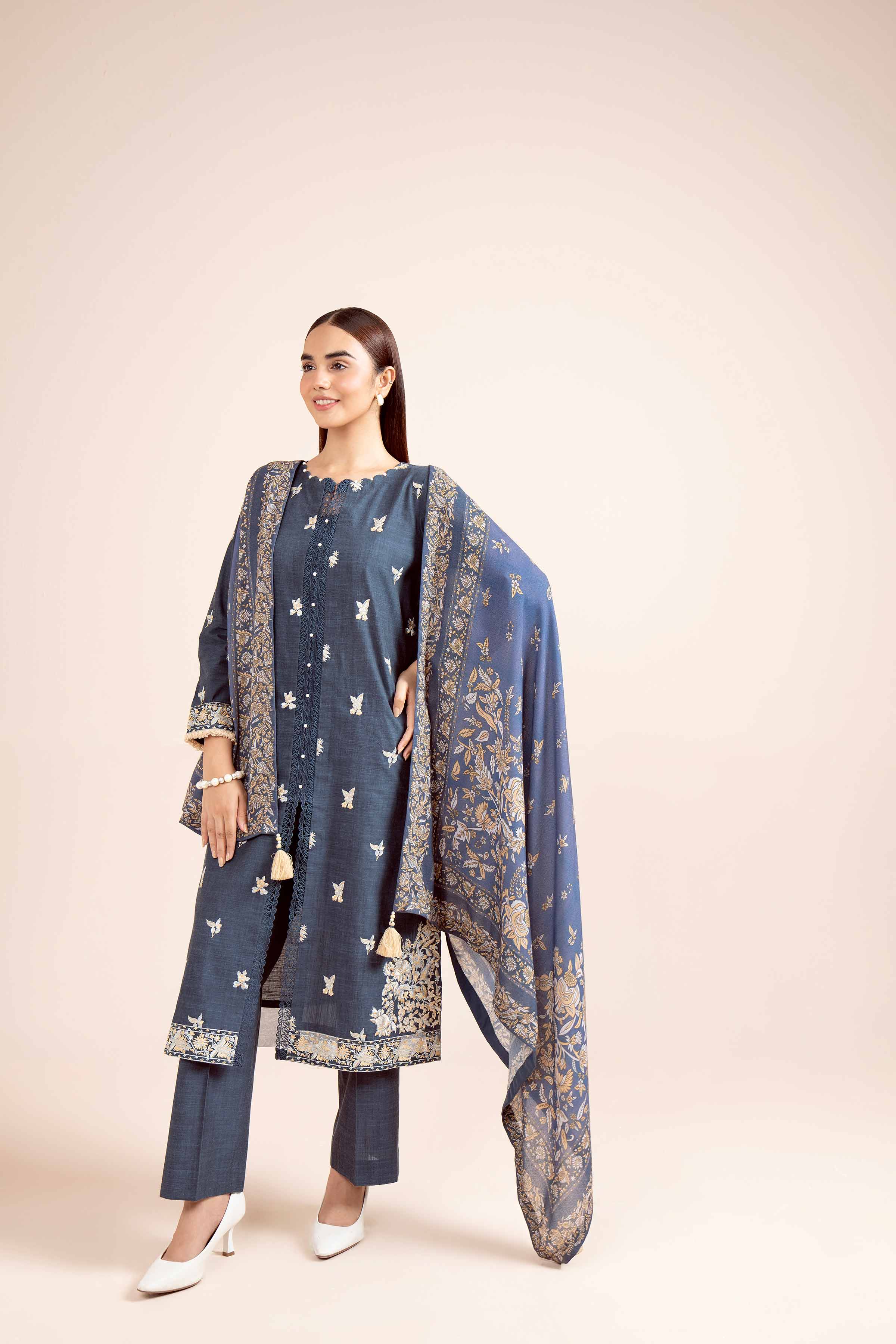 3 Piece - Yarn Dyed Embroidered Suit - 42404325 - Image 5
