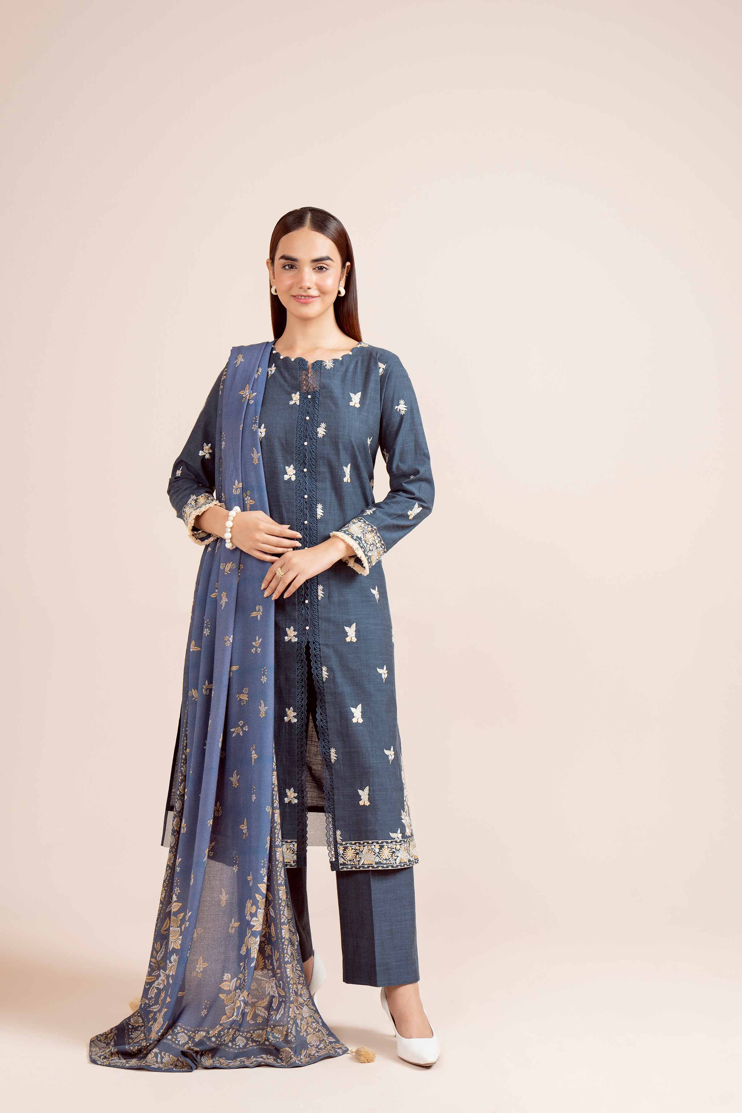 3 Piece - Yarn Dyed Embroidered Suit - 42404325 - Image 6