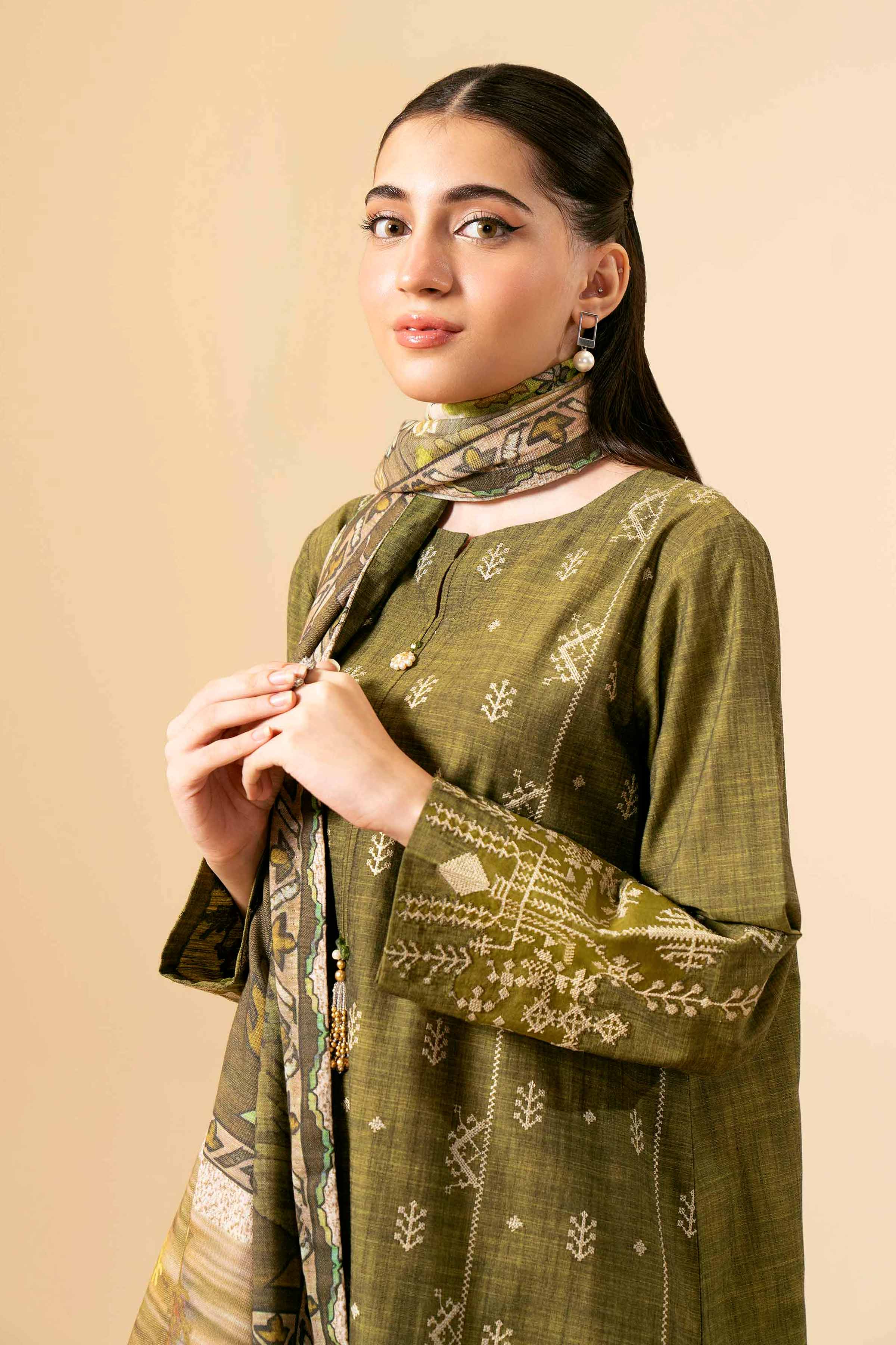 3 Piece - Yarn Dyed Embroidered Suit - 42404326 - Image 2
