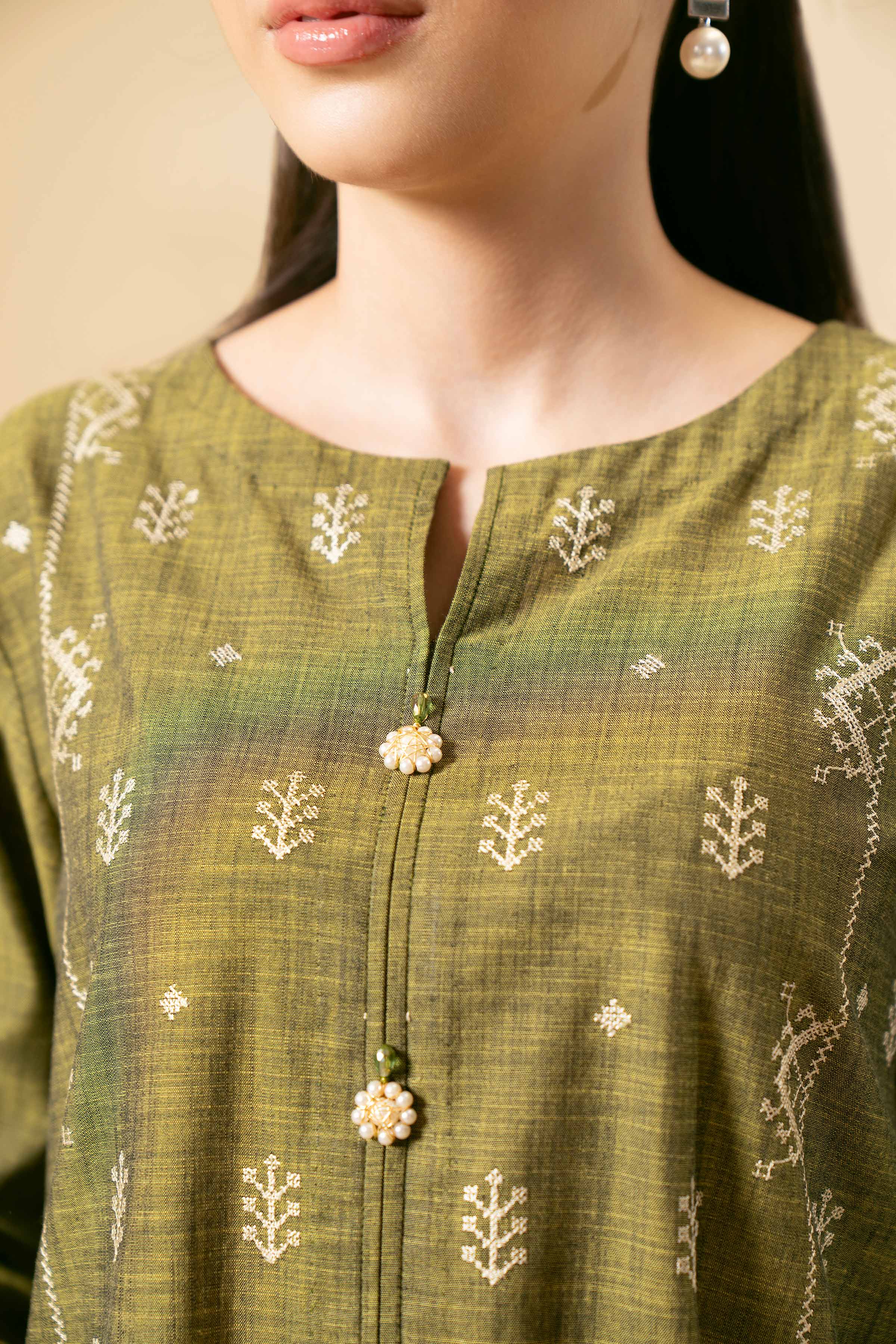 3 Piece - Yarn Dyed Embroidered Suit - 42404326 - Image 4