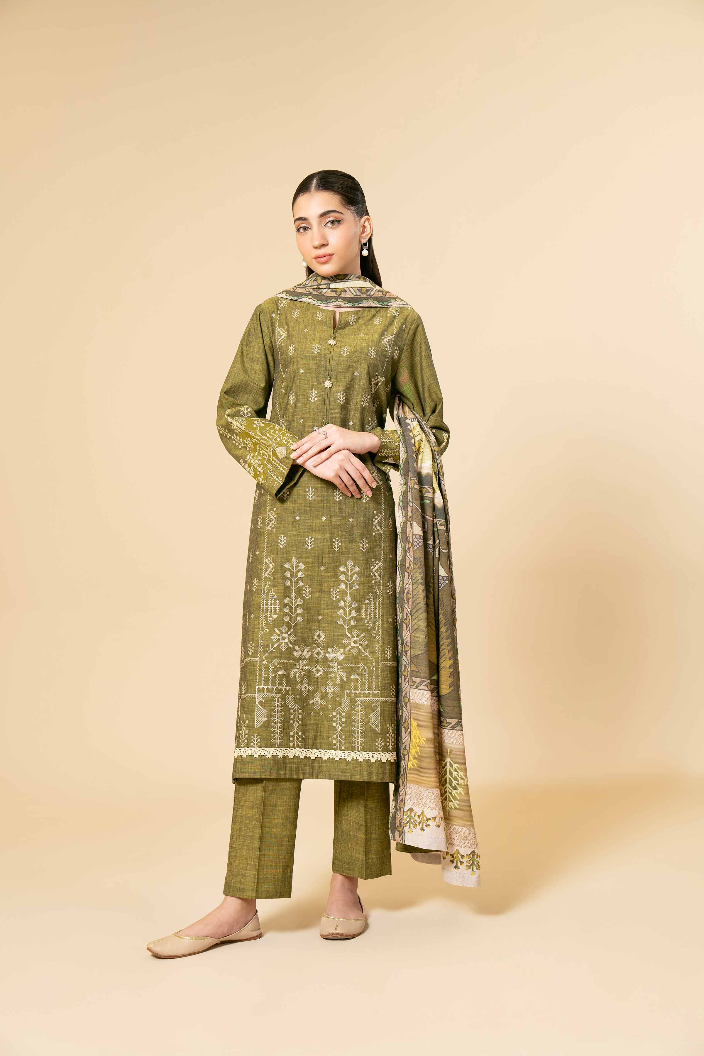 3 Piece - Yarn Dyed Embroidered Suit - 42404326 - Image 6