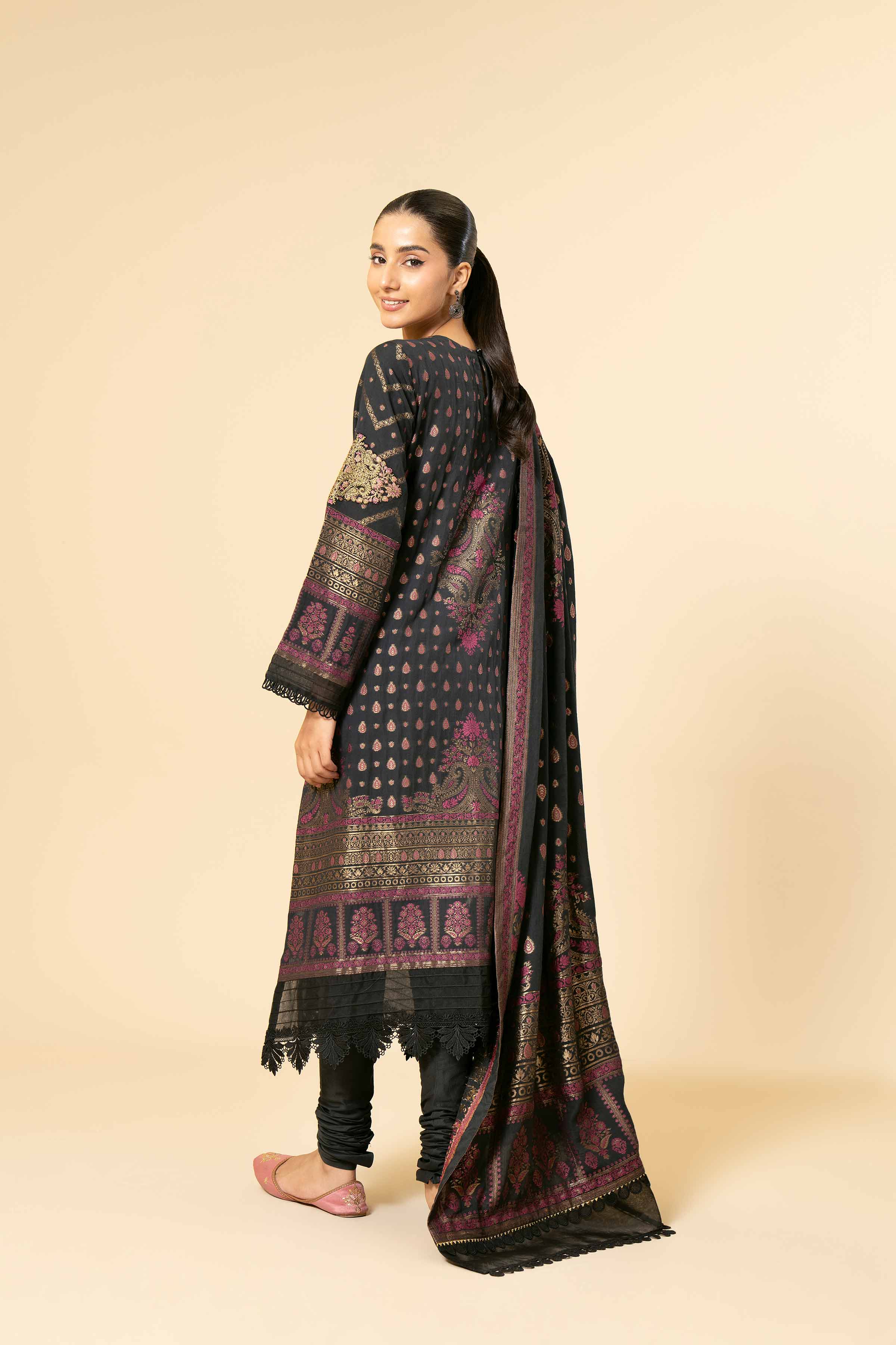 3 Piece - Jacquard Embroidered Suit - 42404353 - Image 3