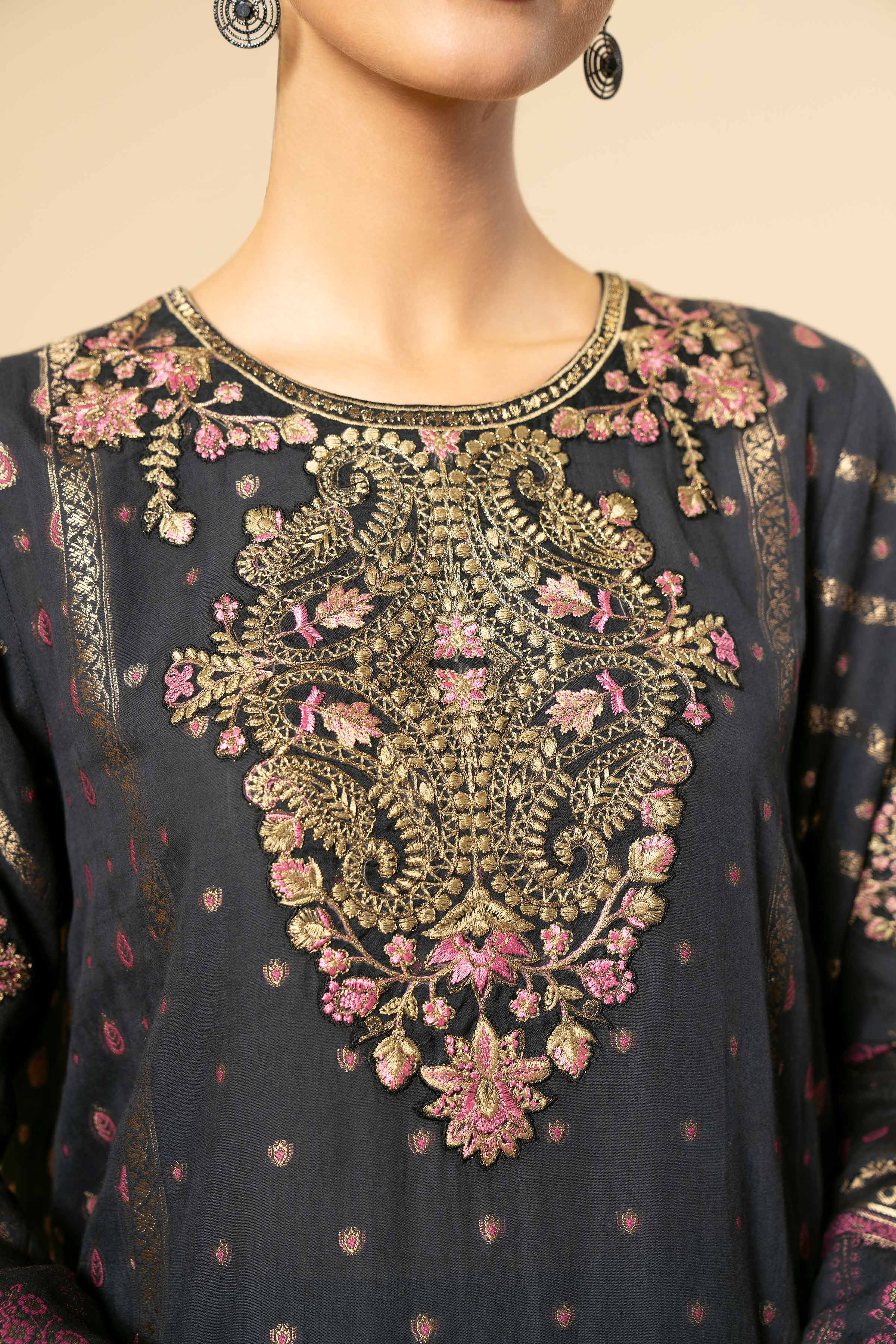 3 Piece - Jacquard Embroidered Suit - 42404353 - Image 4