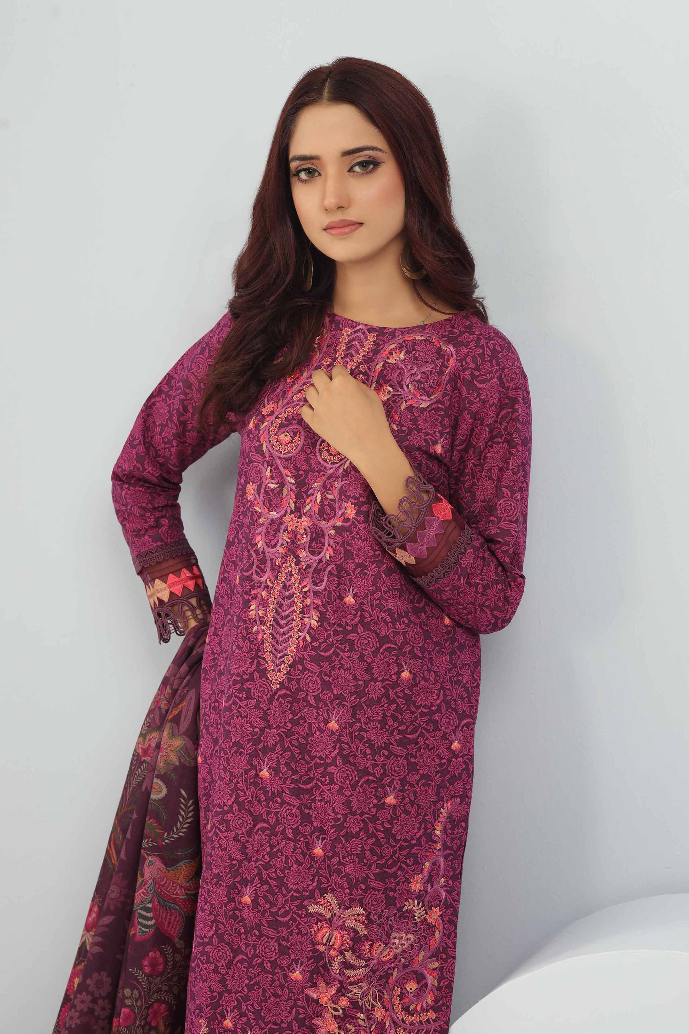 3 Piece - Printed Embroidered Suit - 42404398 - Image 2