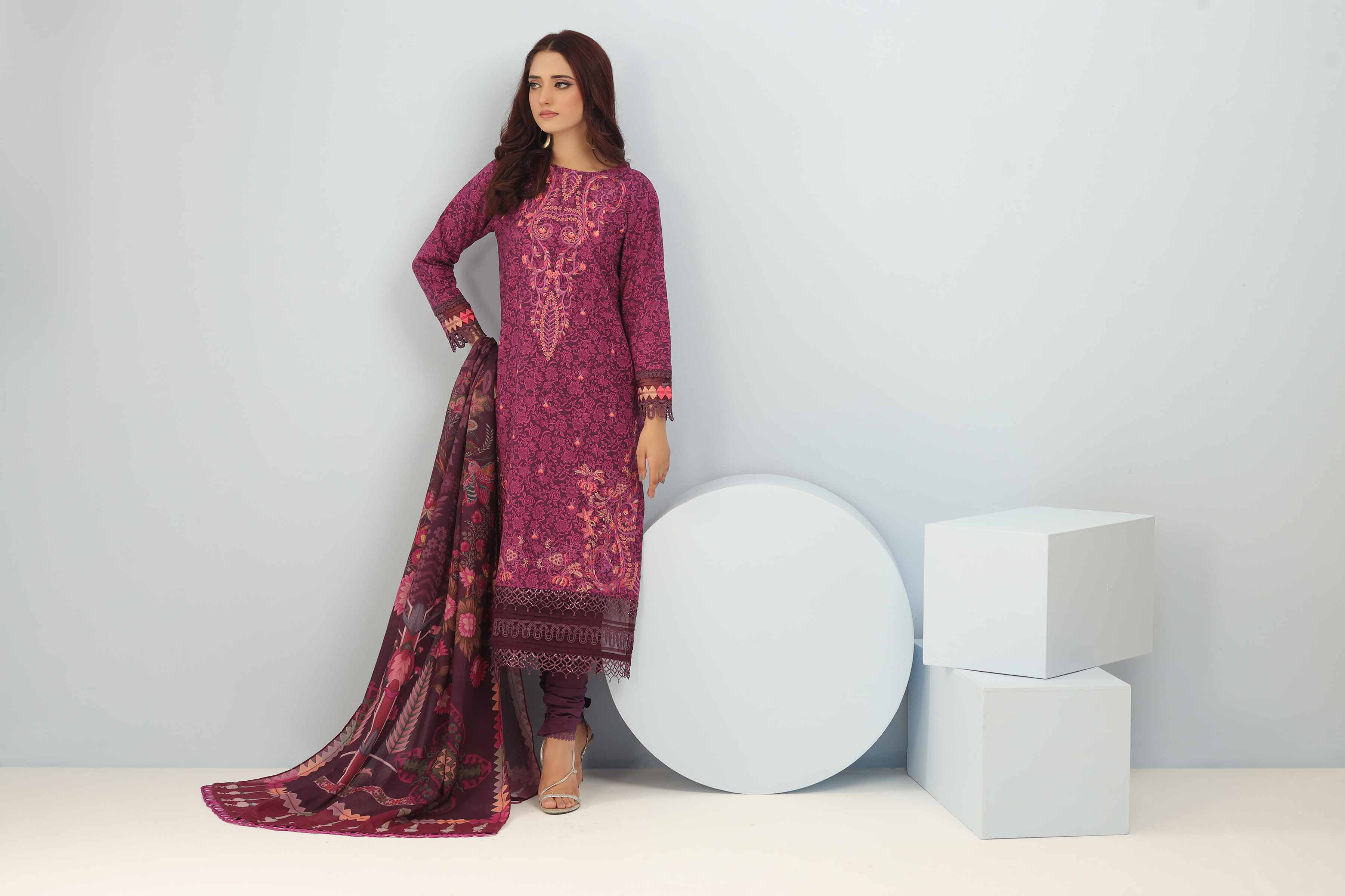 3 Piece - Printed Embroidered Suit - 42404398 - Image 6