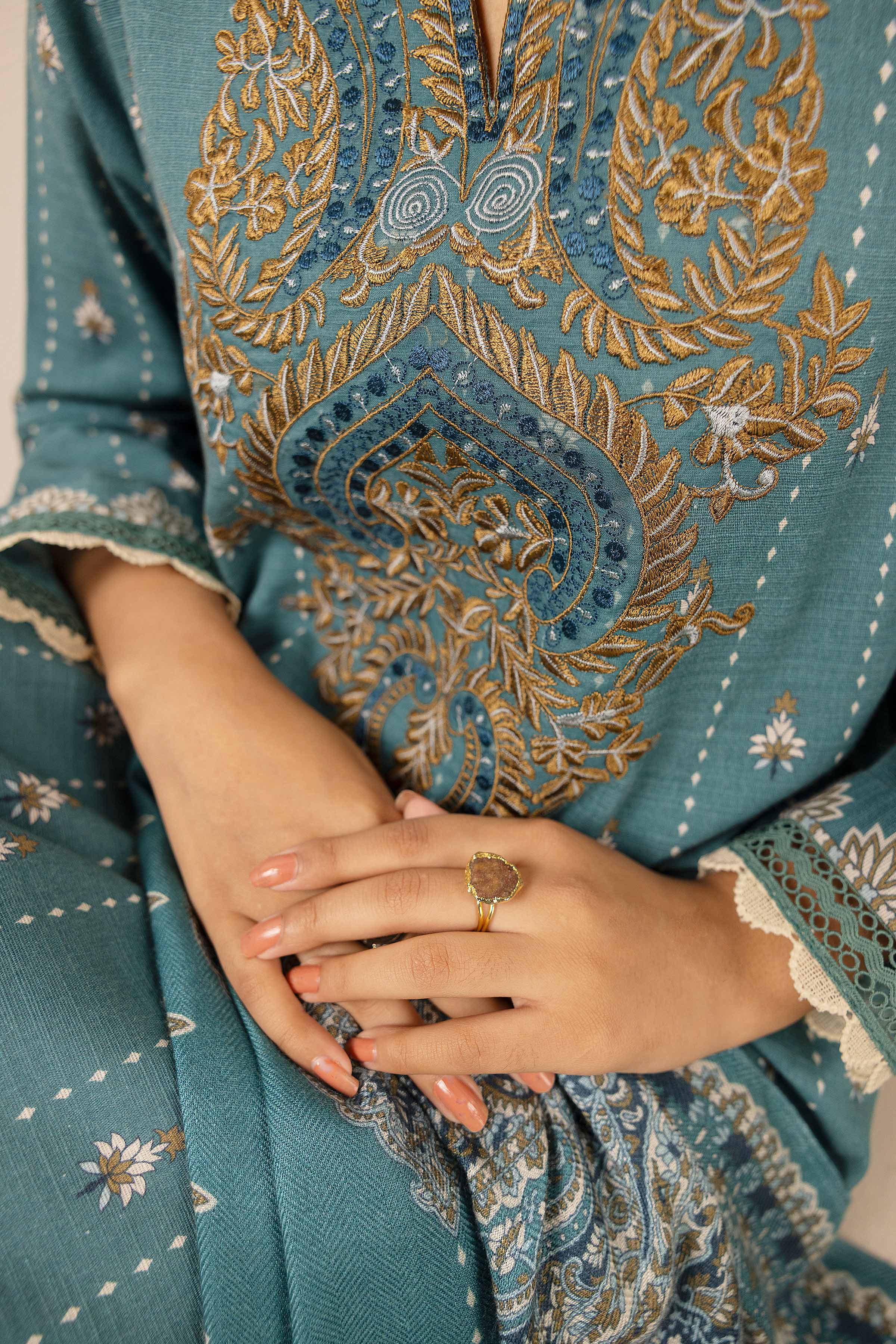 2 Piece - Printed Embroidered Suit - 42404409 - Image 5