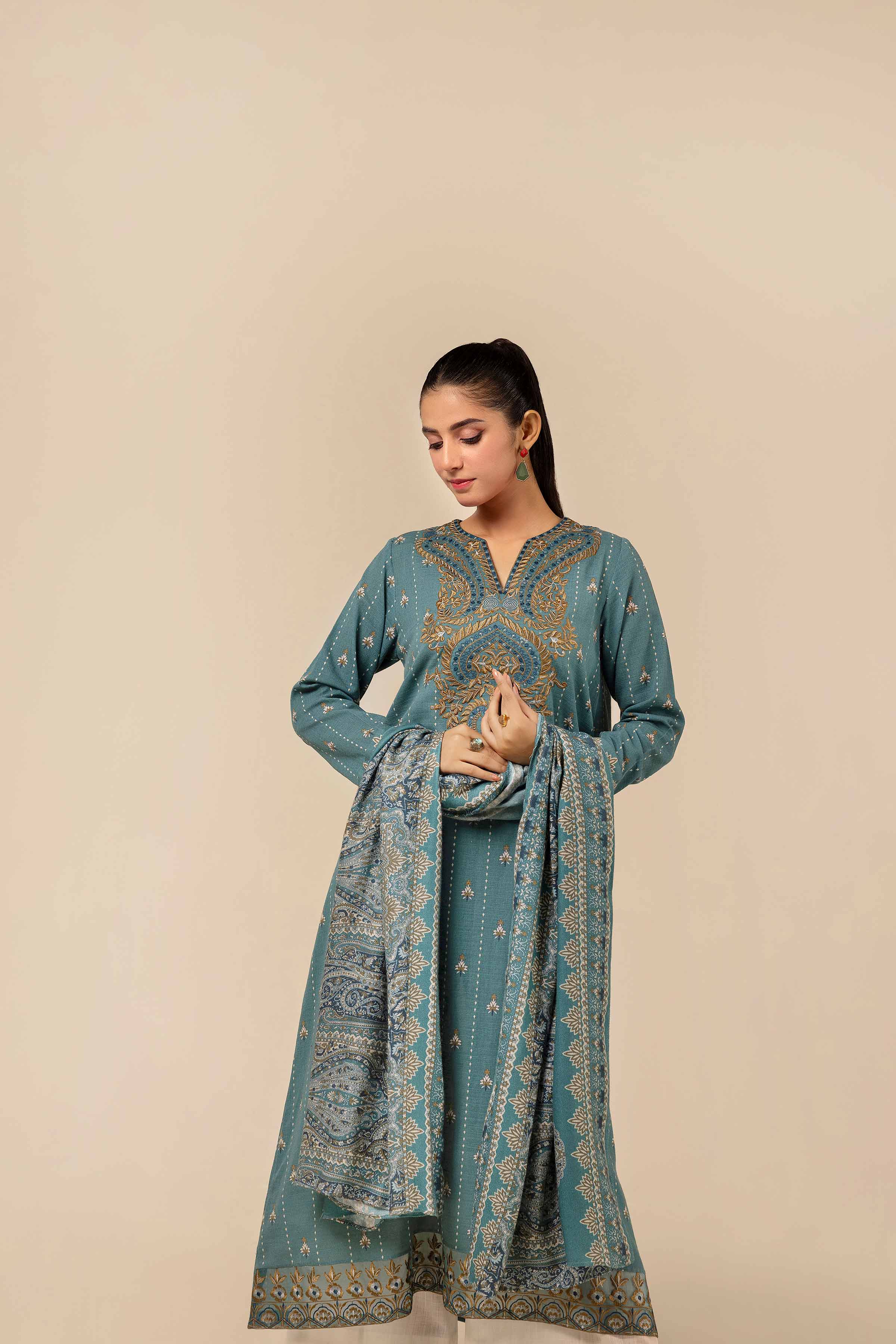 2 Piece - Printed Embroidered Suit - 42404409 - Image 6