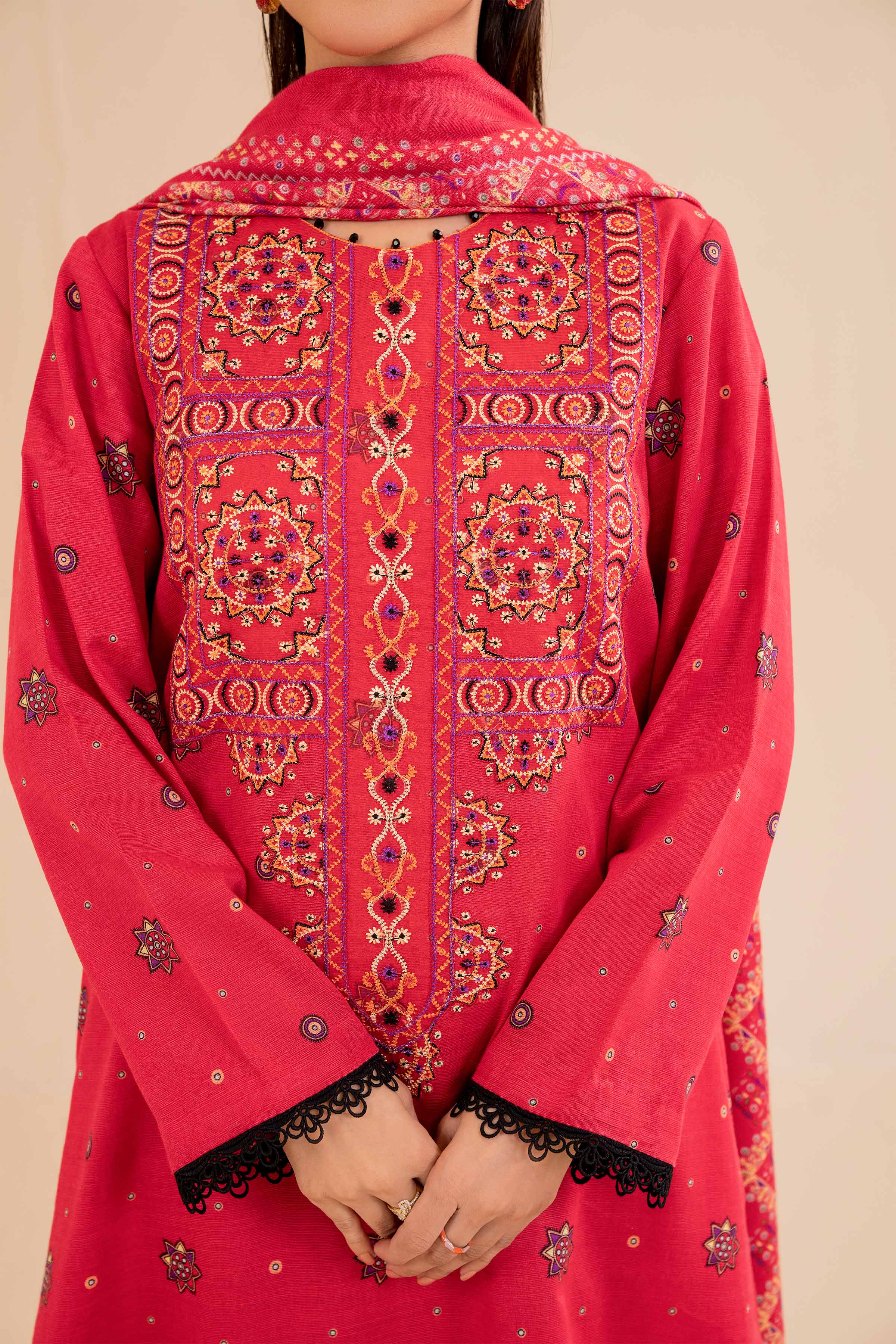 2 Piece - Printed Embroidered Suit - 42404412 - Image 4
