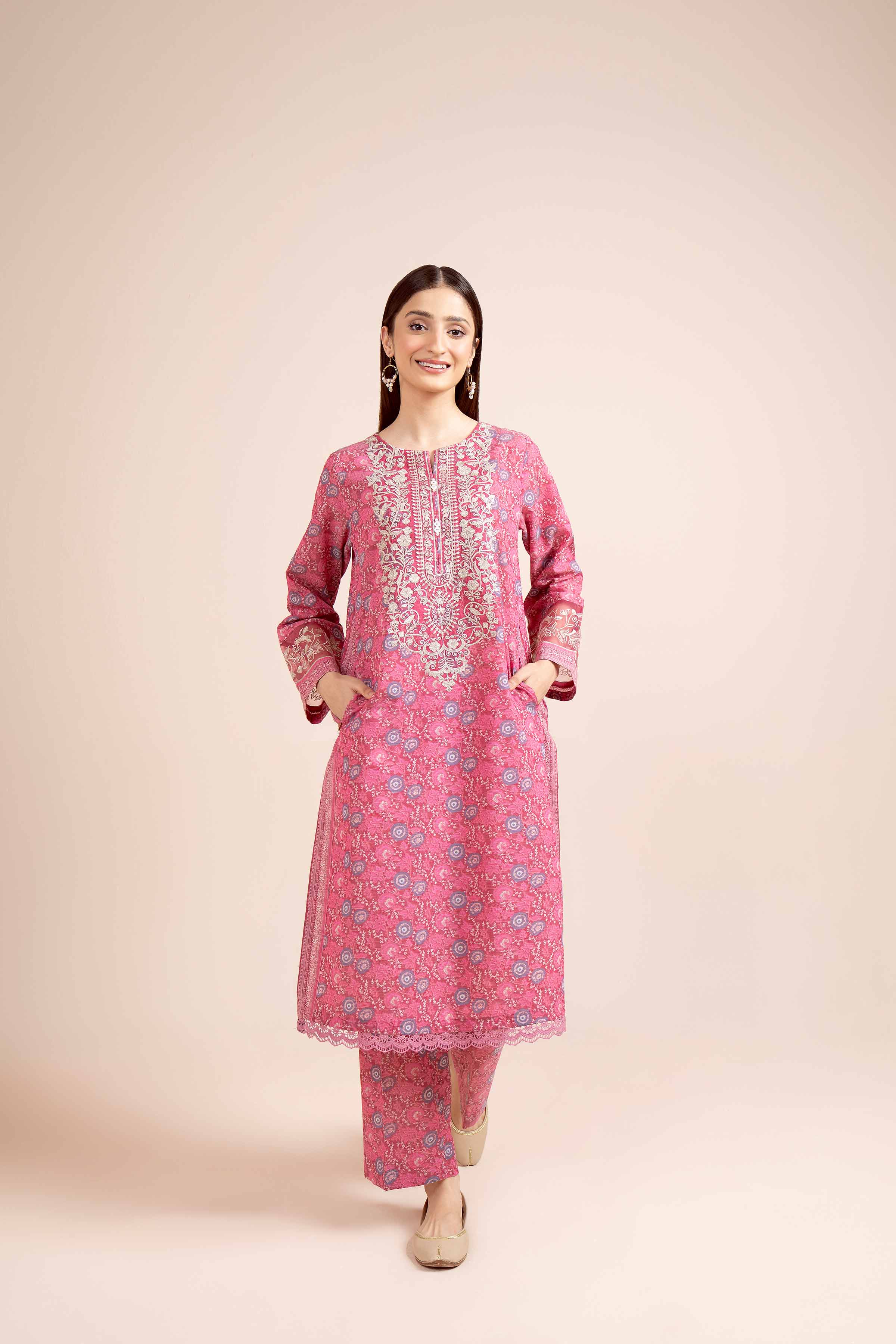 2 Piece - Digital Printed Embroidered Suit - 42404434 - Image 6