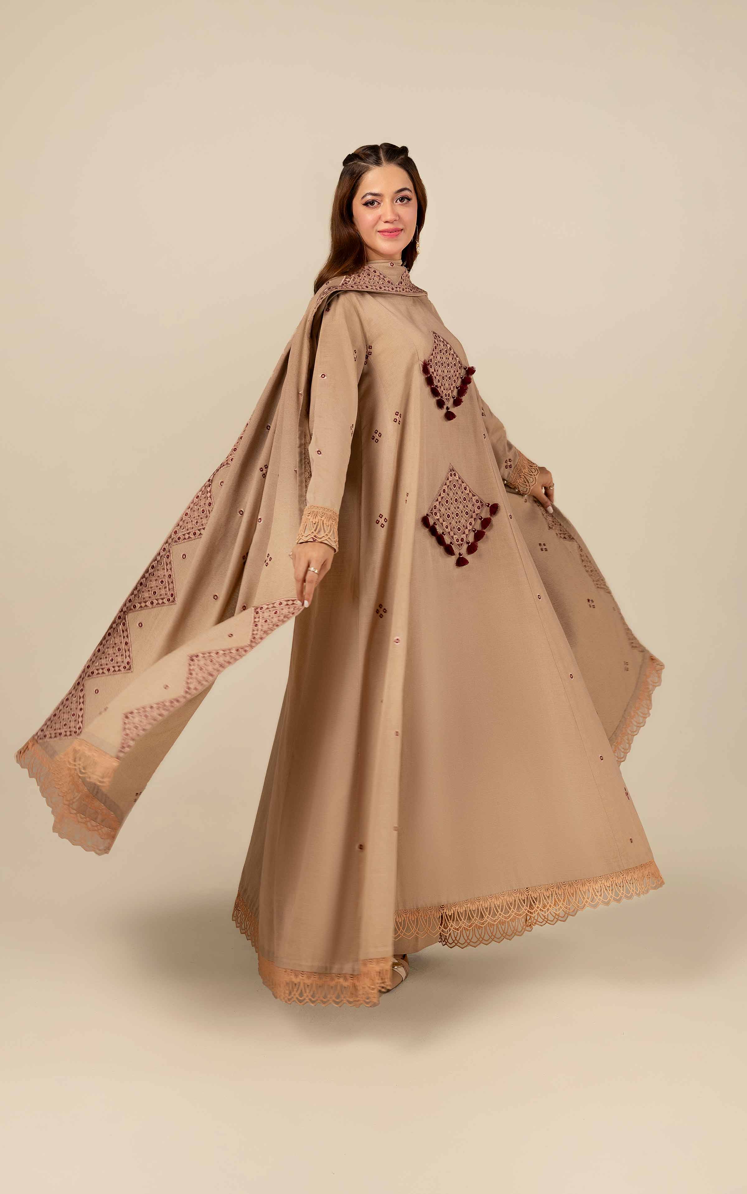 3 Piece - Dyed Embroidered Suit - 42404564 - Image 4