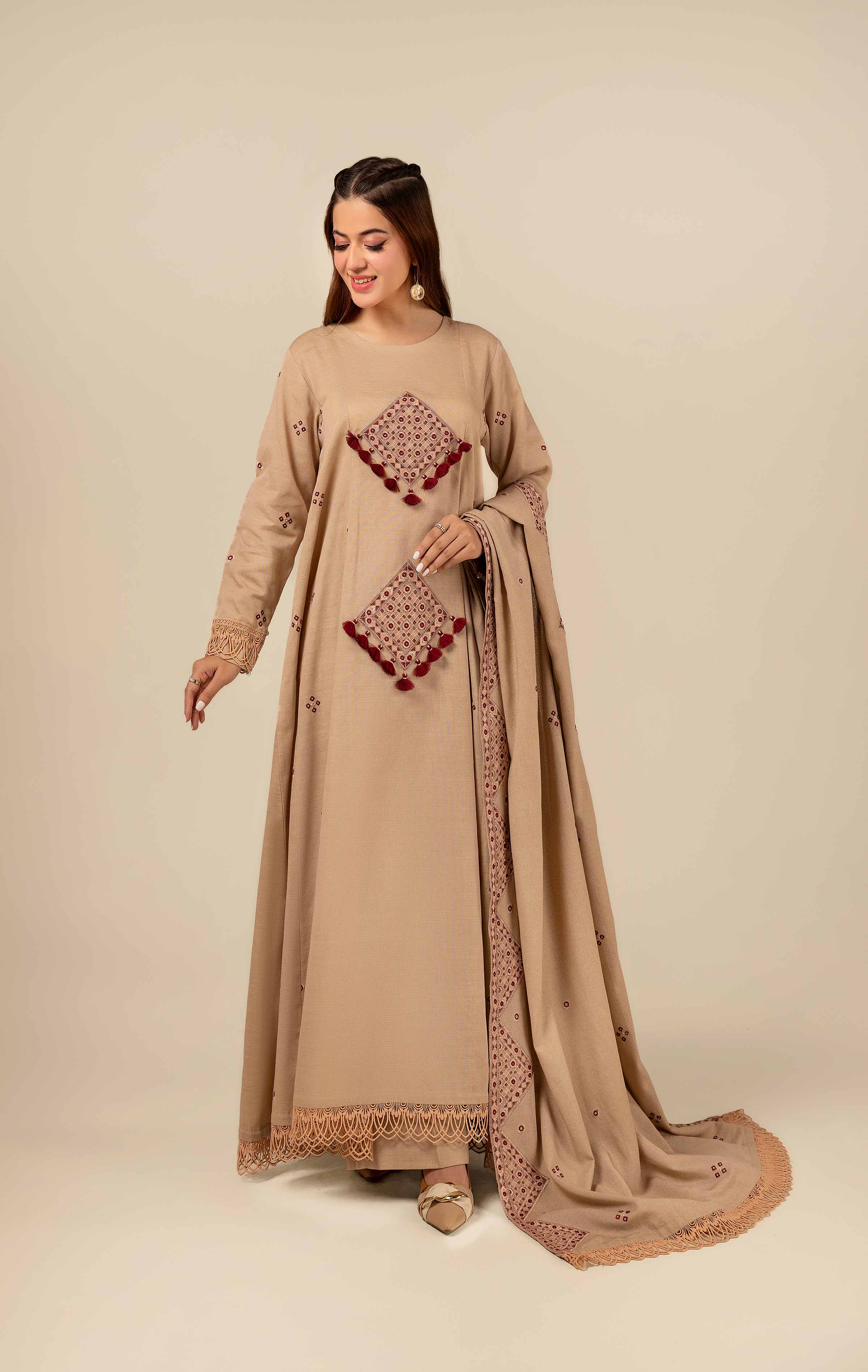 3 Piece - Dyed Embroidered Suit - 42404564 - Image 5