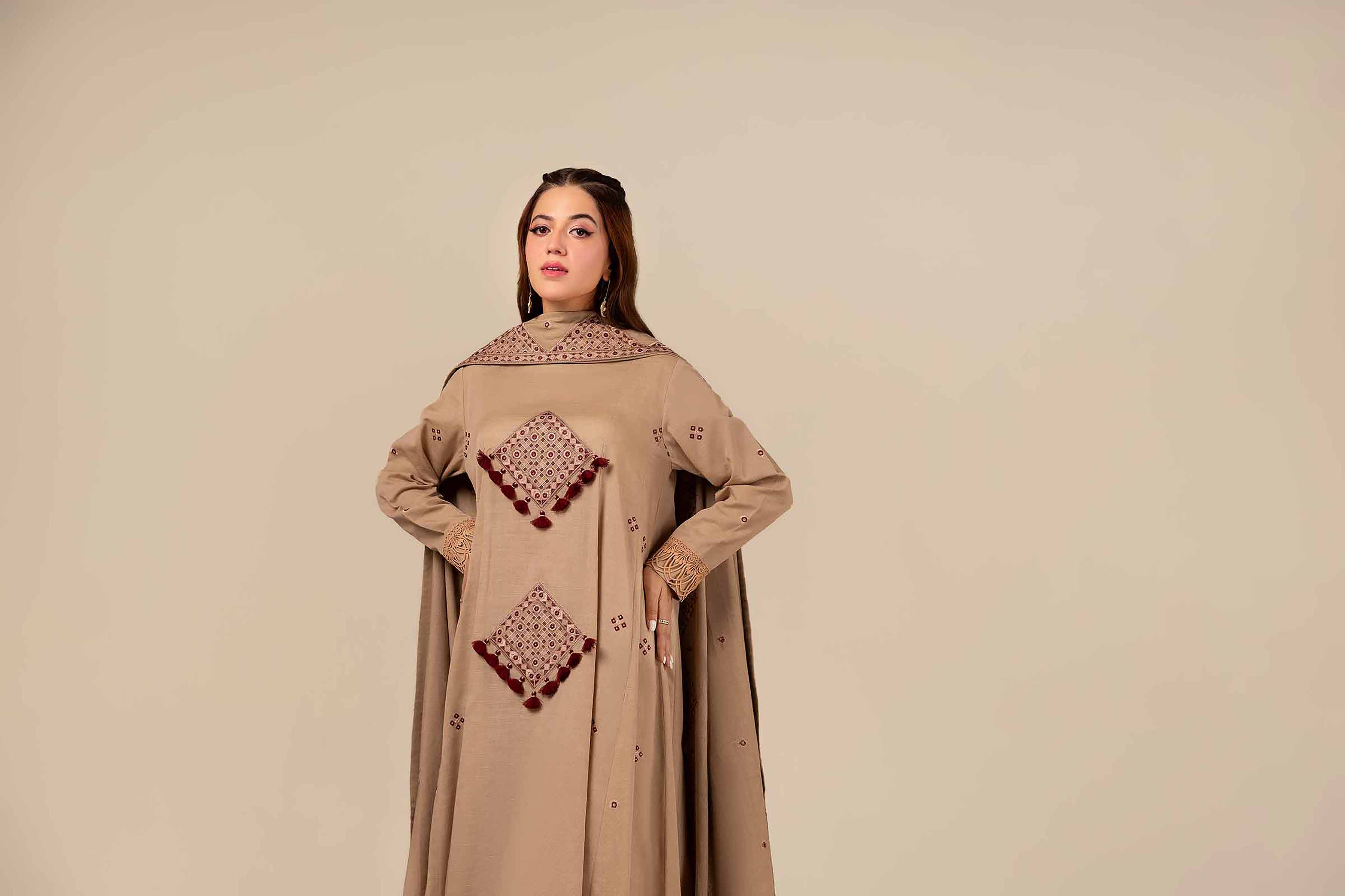 3 Piece - Dyed Embroidered Suit - 42404564 - Image 6