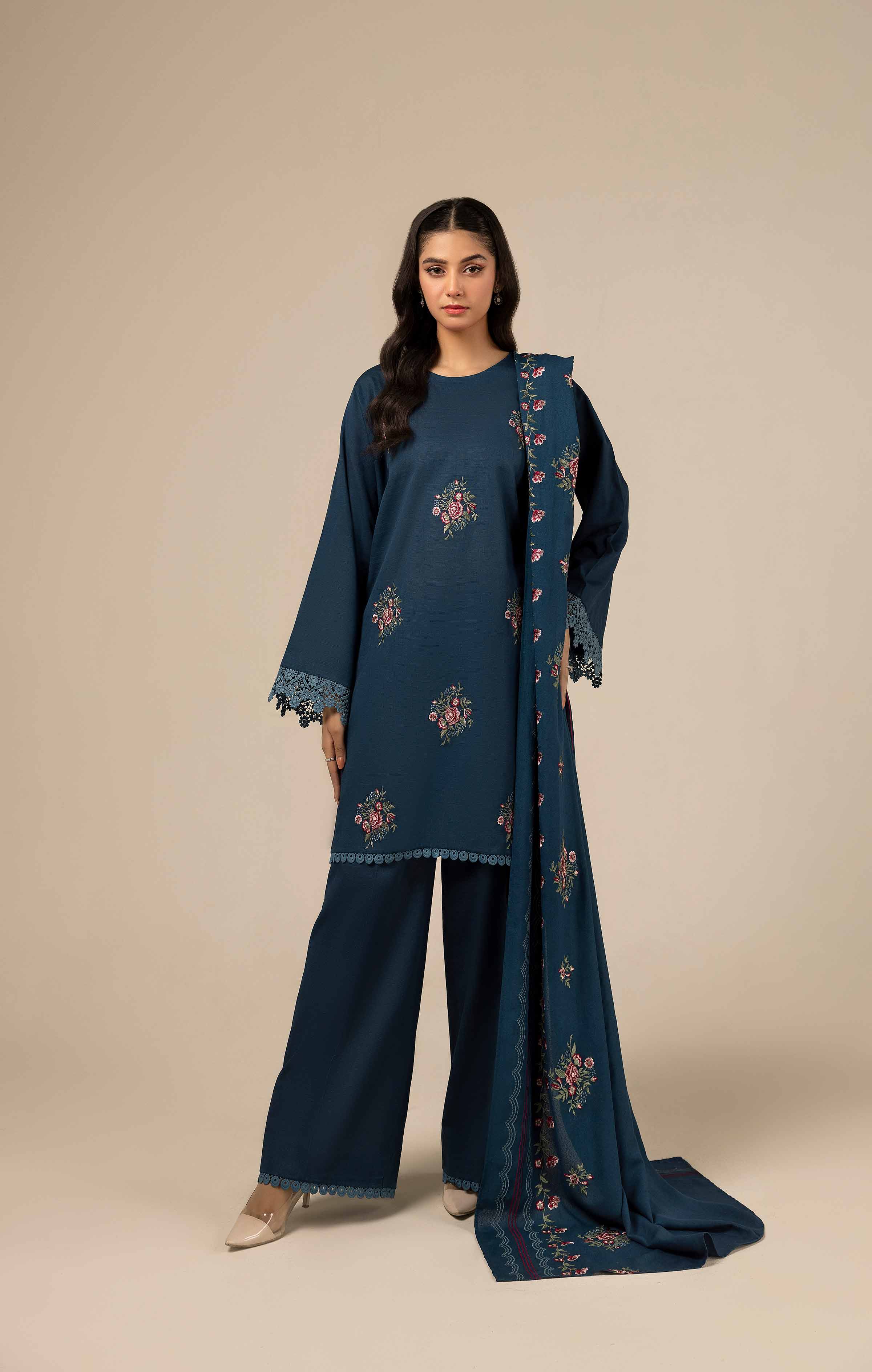 3 Piece - Dyed Embroidered Suit - 42404568 - Image 4