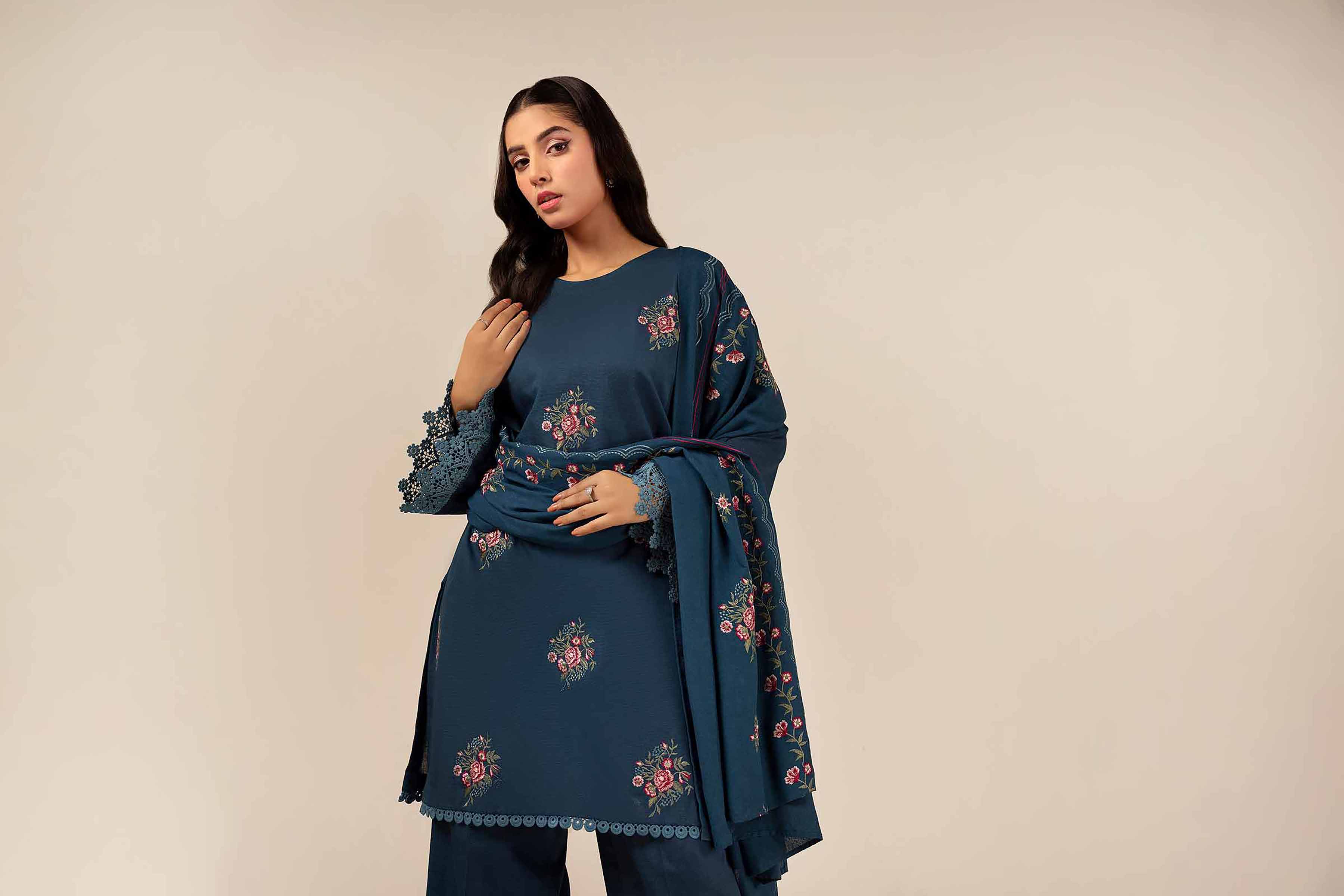 3 Piece - Dyed Embroidered Suit - 42404568 - Image 5