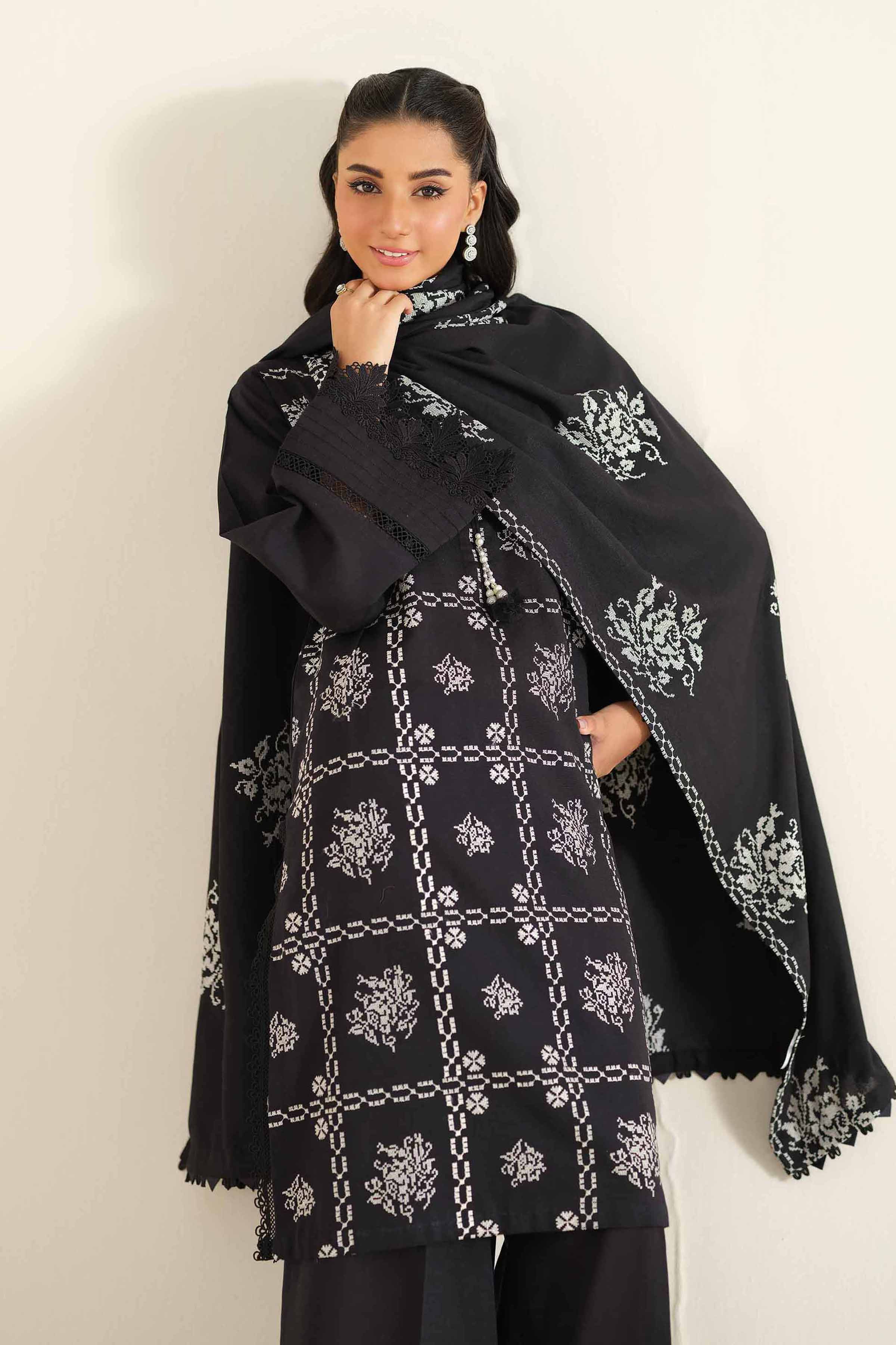 3 Piece - Dyed Embroidered Suit - 42404571