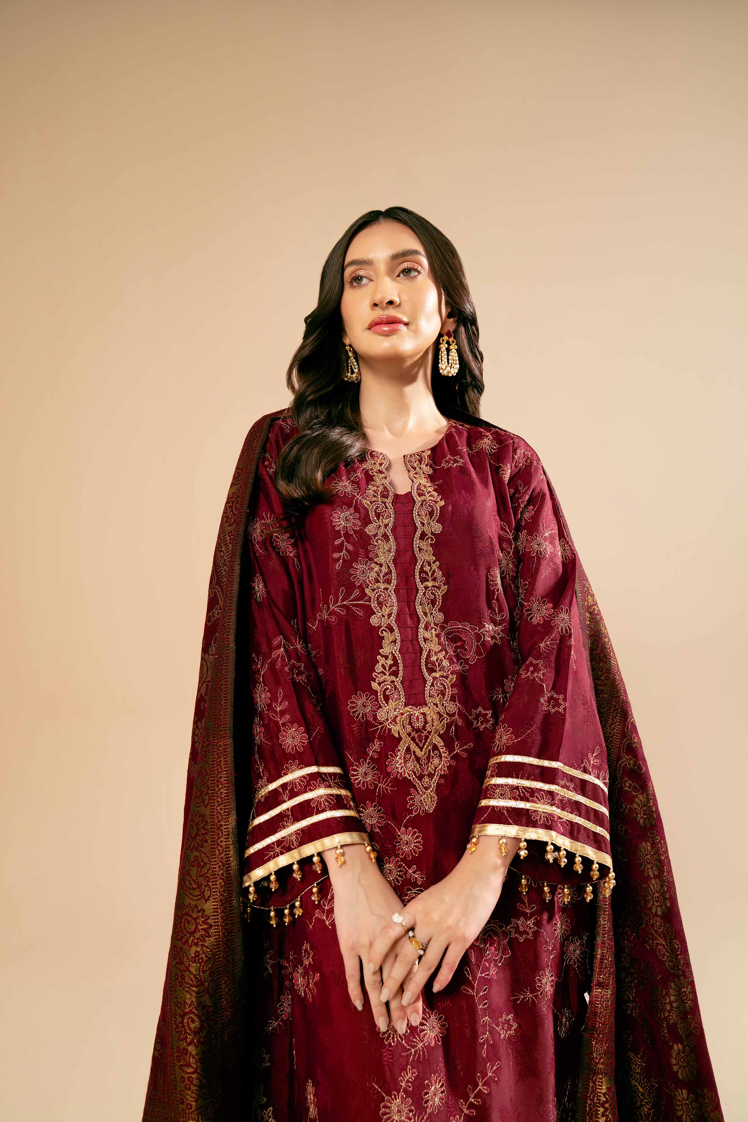 3 Piece - Jacquard Embroidered Suit - 42404619 - Image 4