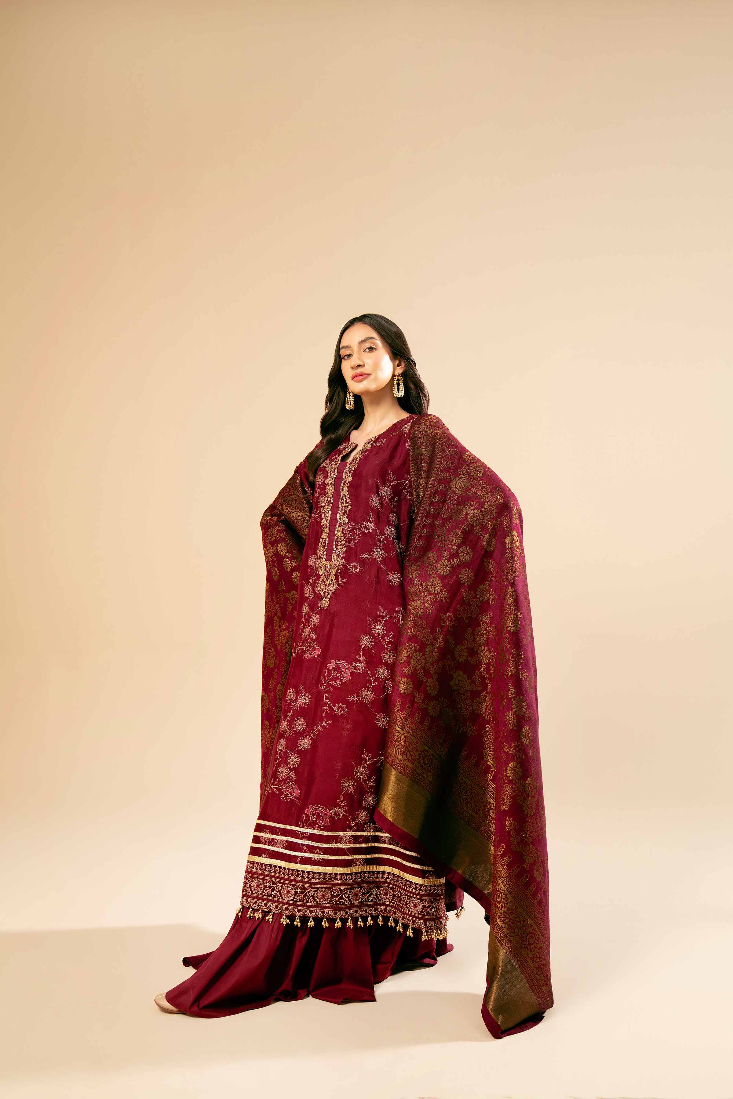 3 Piece - Jacquard Embroidered Suit - 42404619 - Image 5