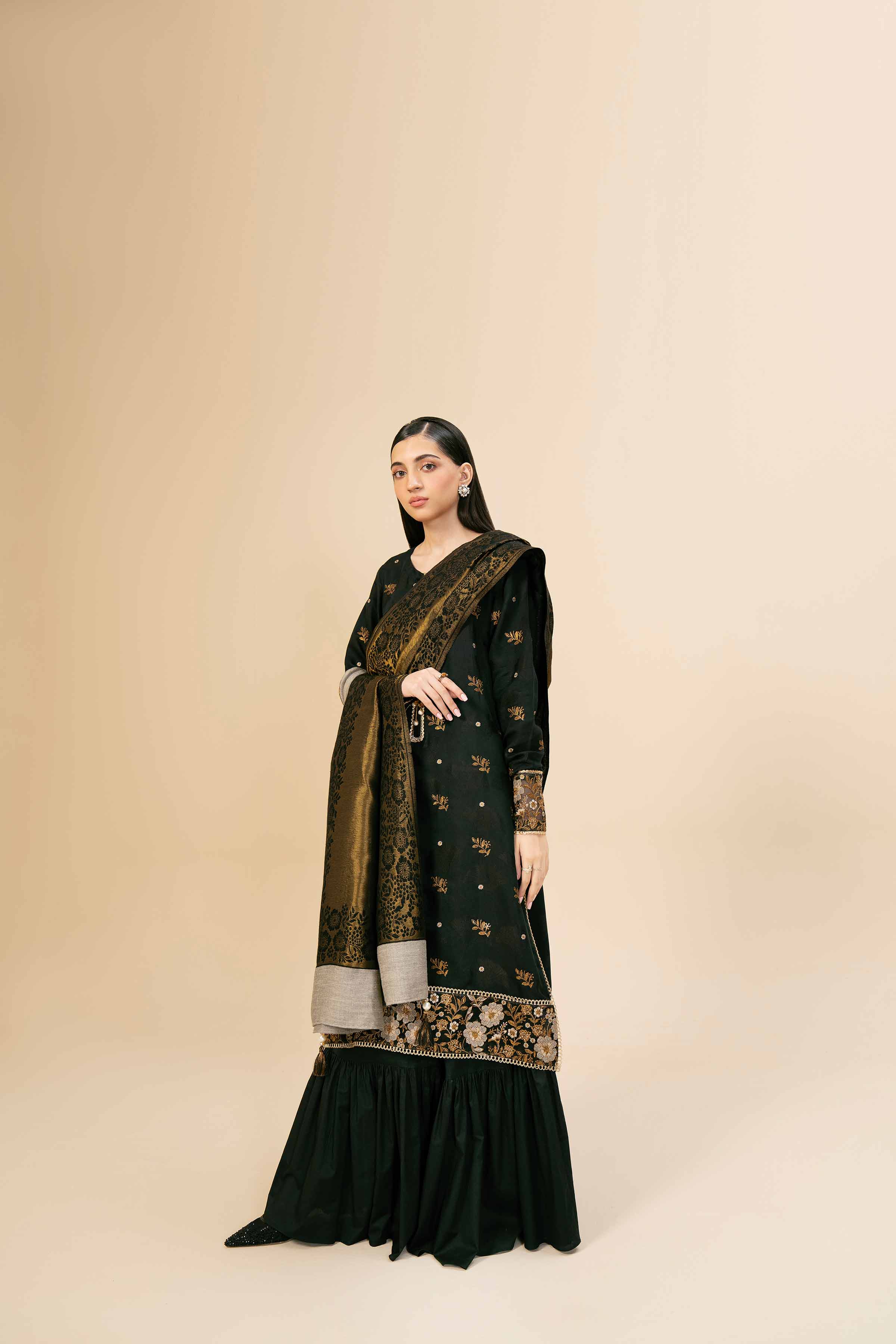 3 Piece - Jacquard Embroidered Suit - 42404621 - Image 5