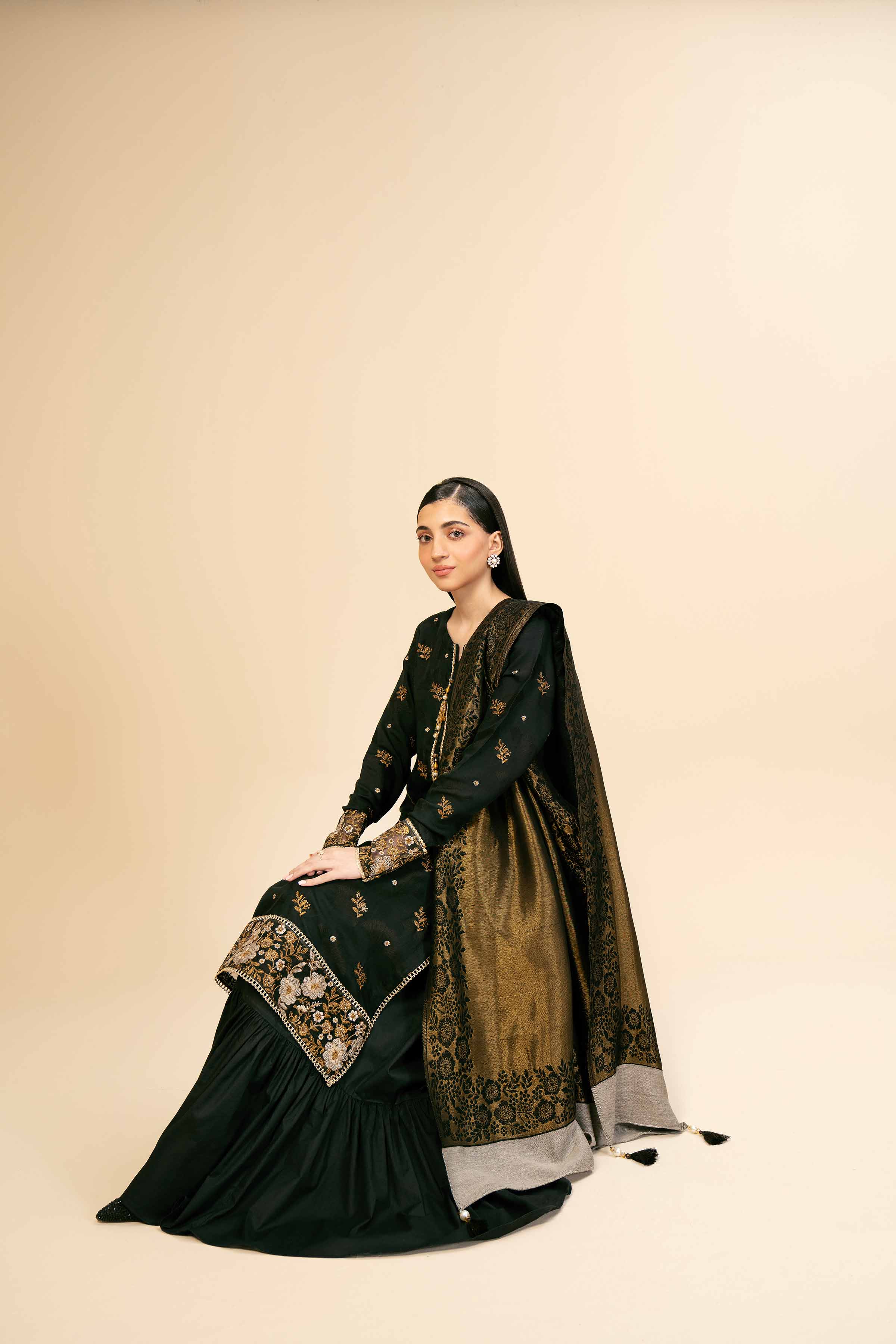 3 Piece - Jacquard Embroidered Suit - 42404621 - Image 6