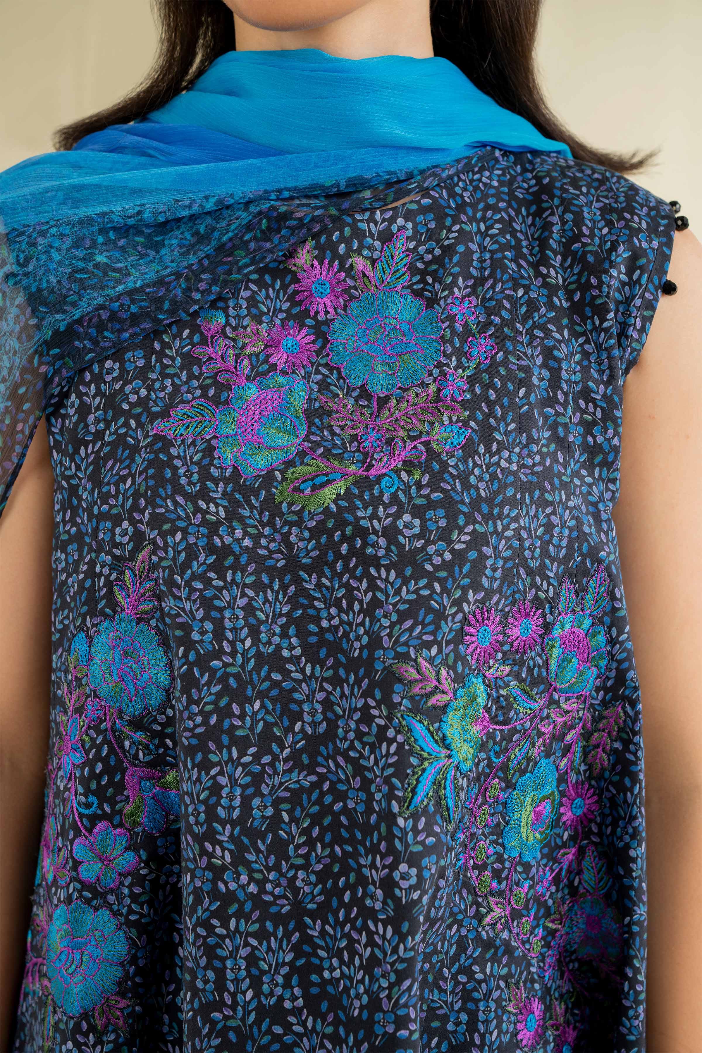 3 Piece - Printed Embroidered Suit - 42501084 - Image 7