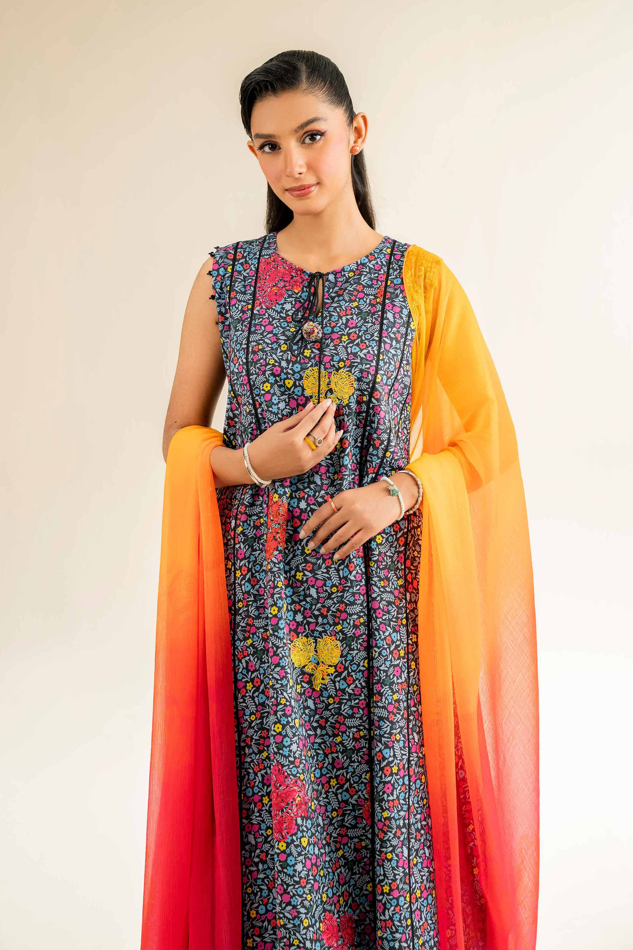 3 Piece - Printed Embroidered Suit - 42501087 - Image 2