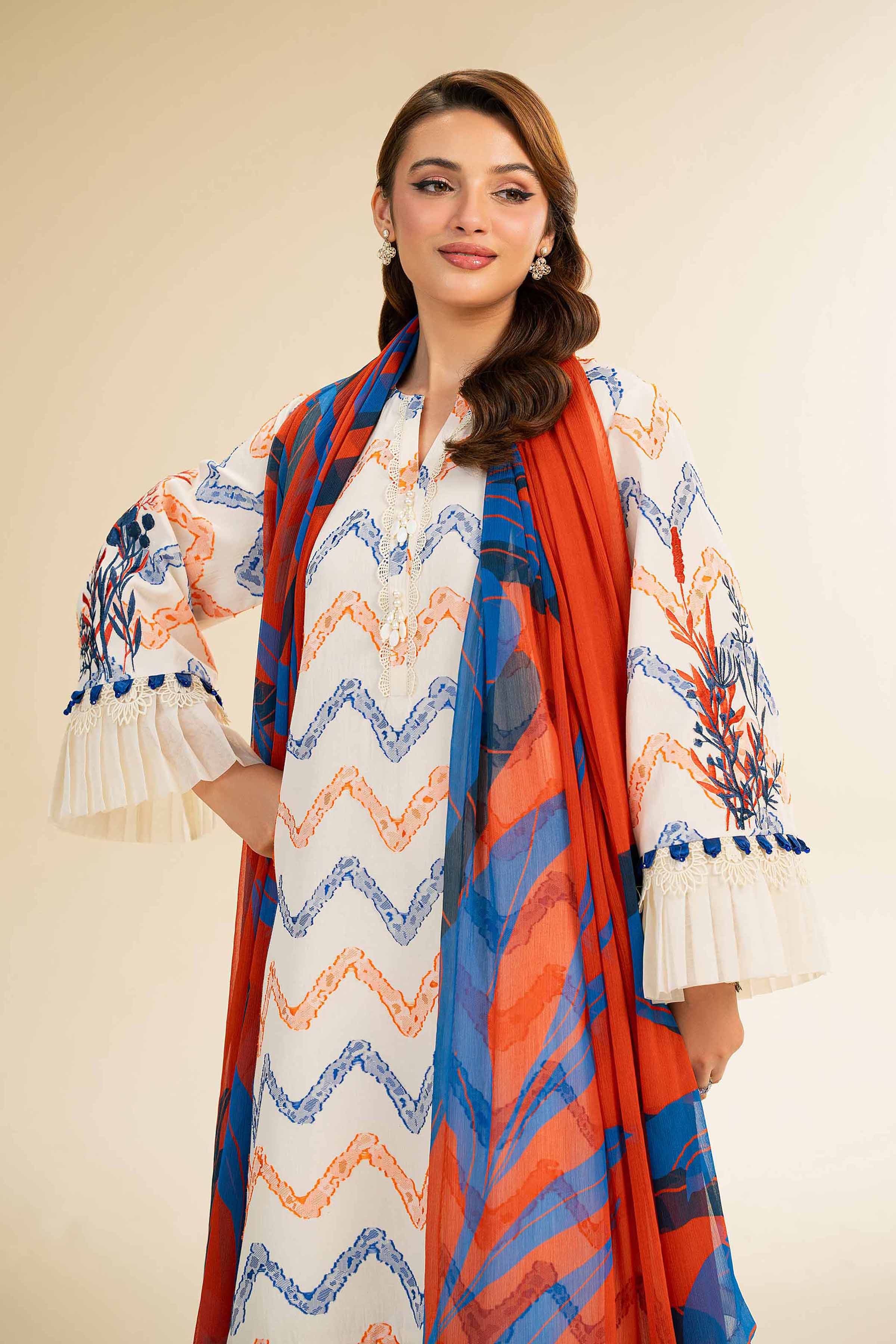 3 Piece - Jacquard Embroidered Suit - 42501093 - Image 5