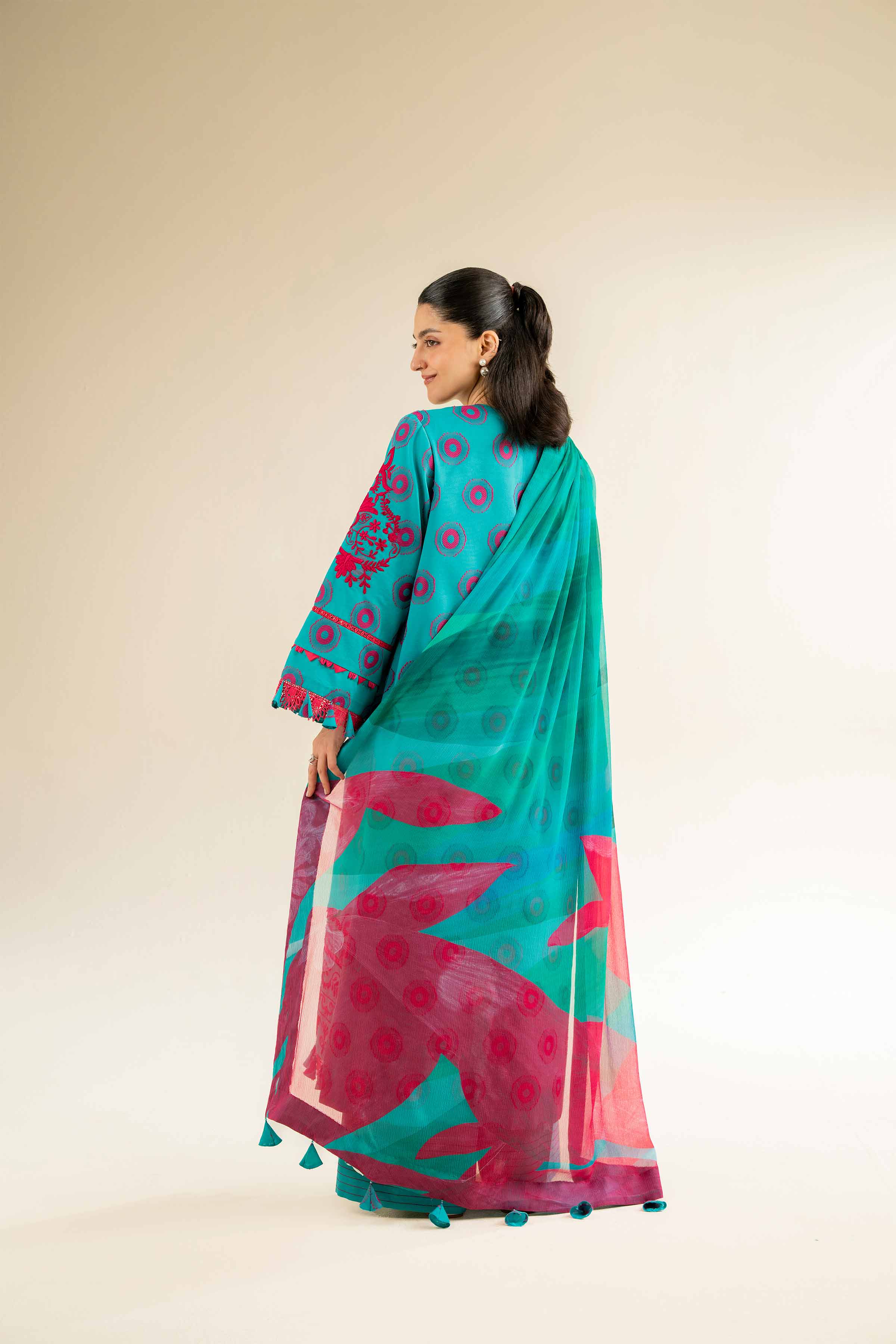 3 Piece - Jacquard Embroidered Suit - 42501094 - Image 3
