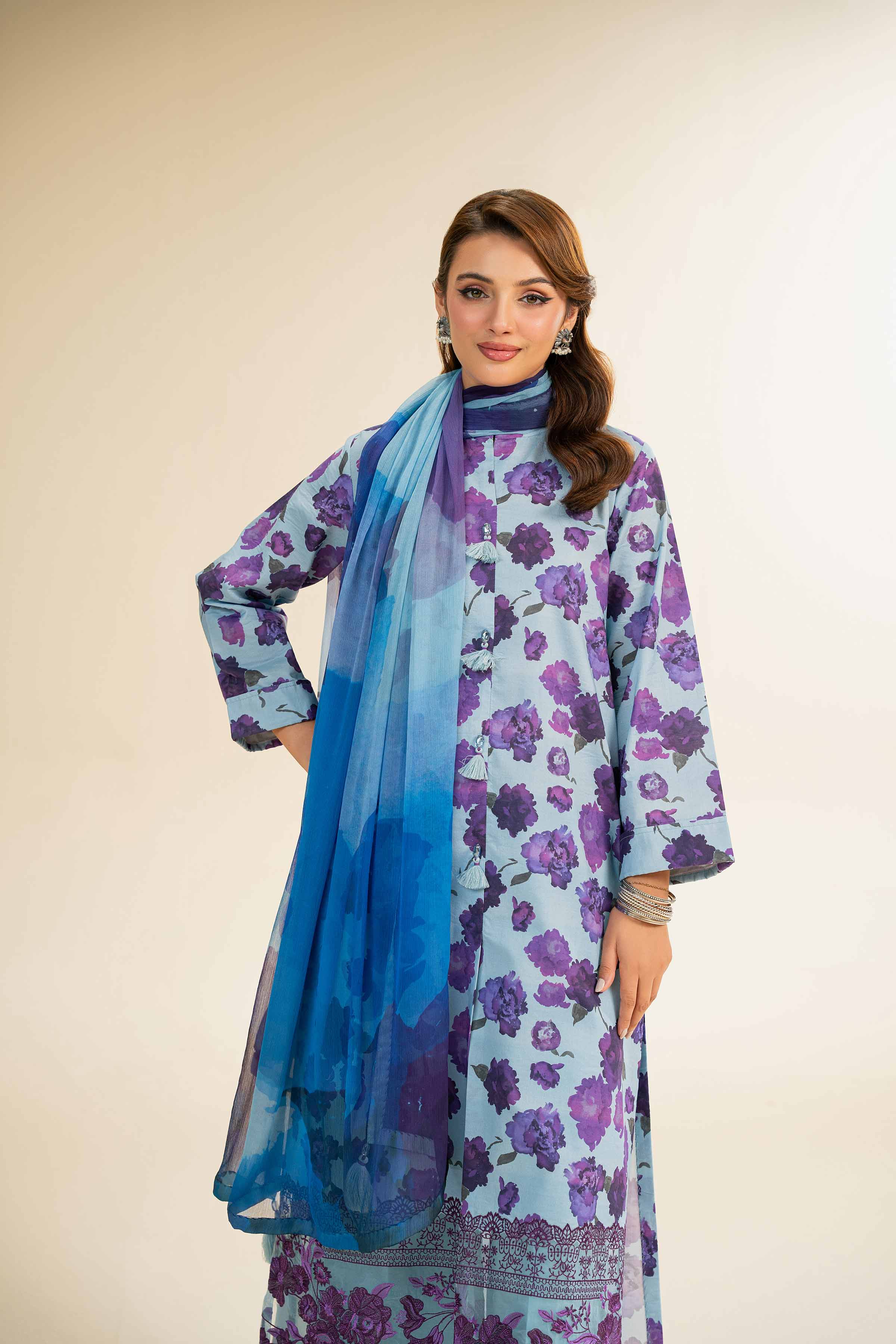 3 Piece - Printed Embroidered Suit - 42501217 - Image 4