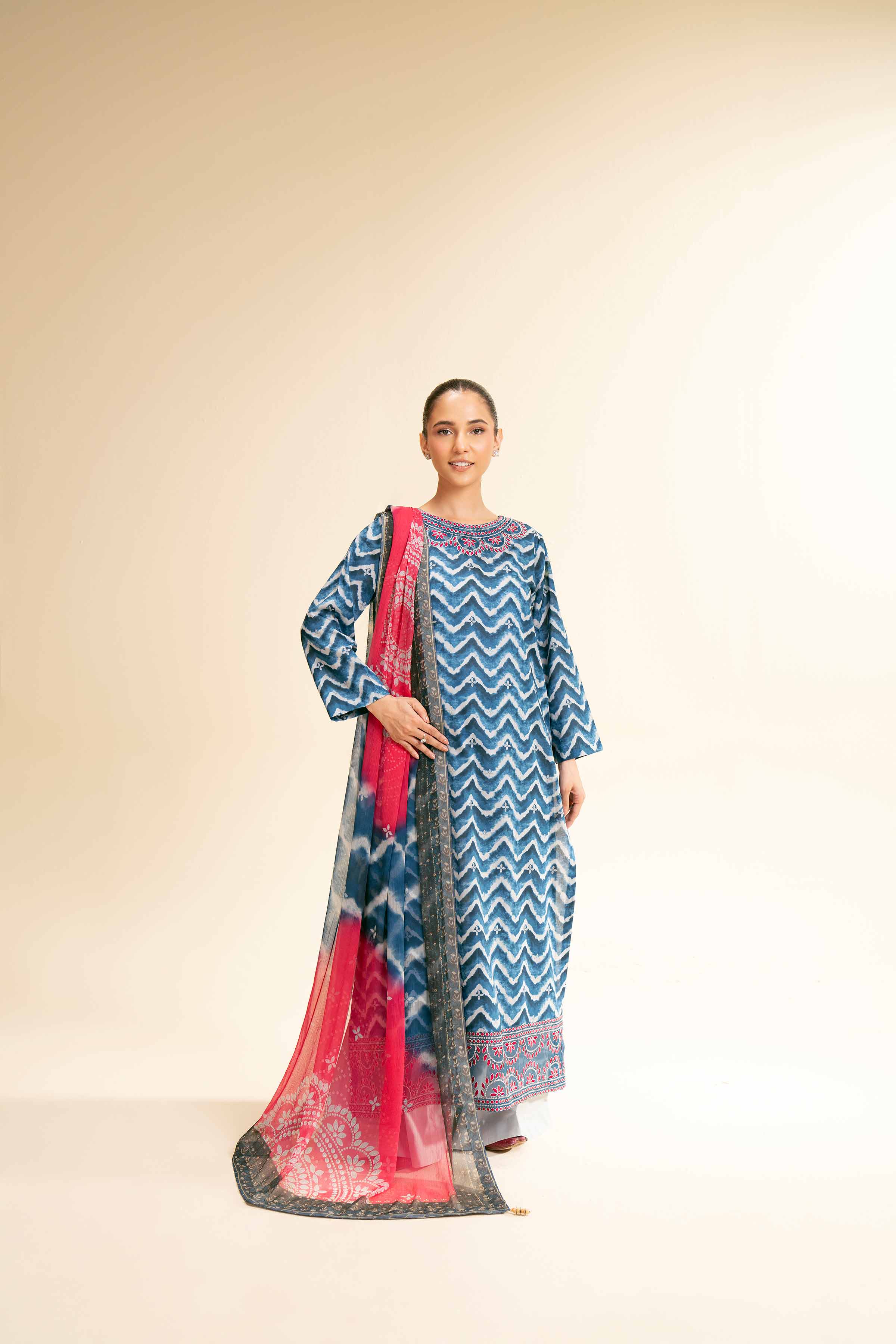 3 Piece - Printed Embroidered Suit - 42501220 - Image 5