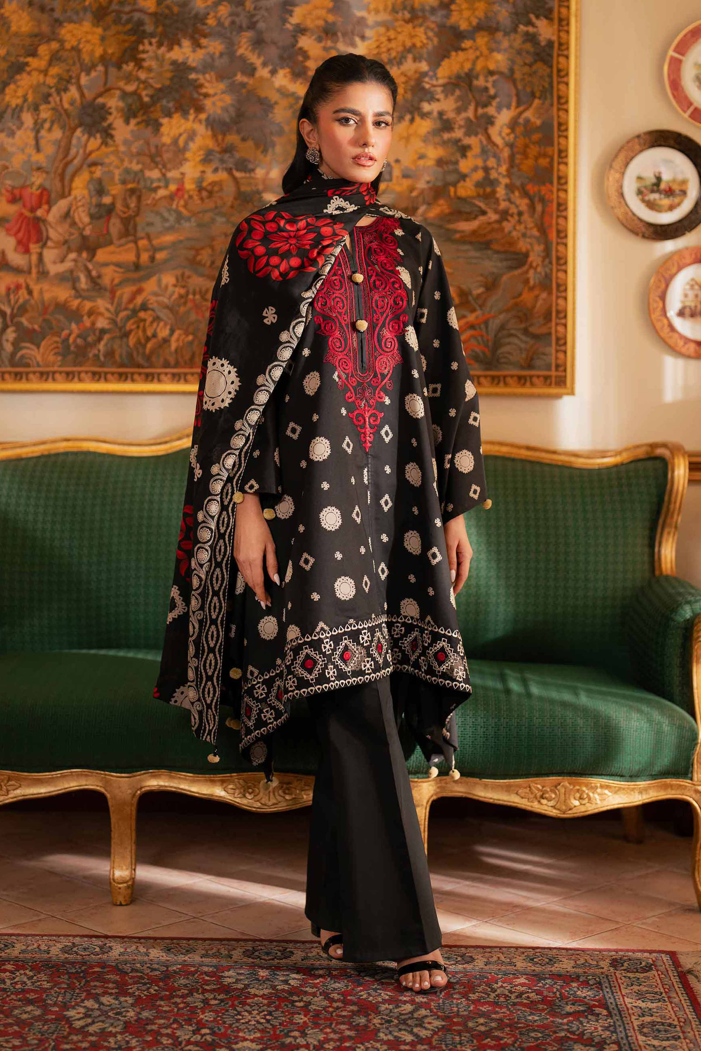 3 Piece - Printed Embroidered Suit - 42501242 - Image 2