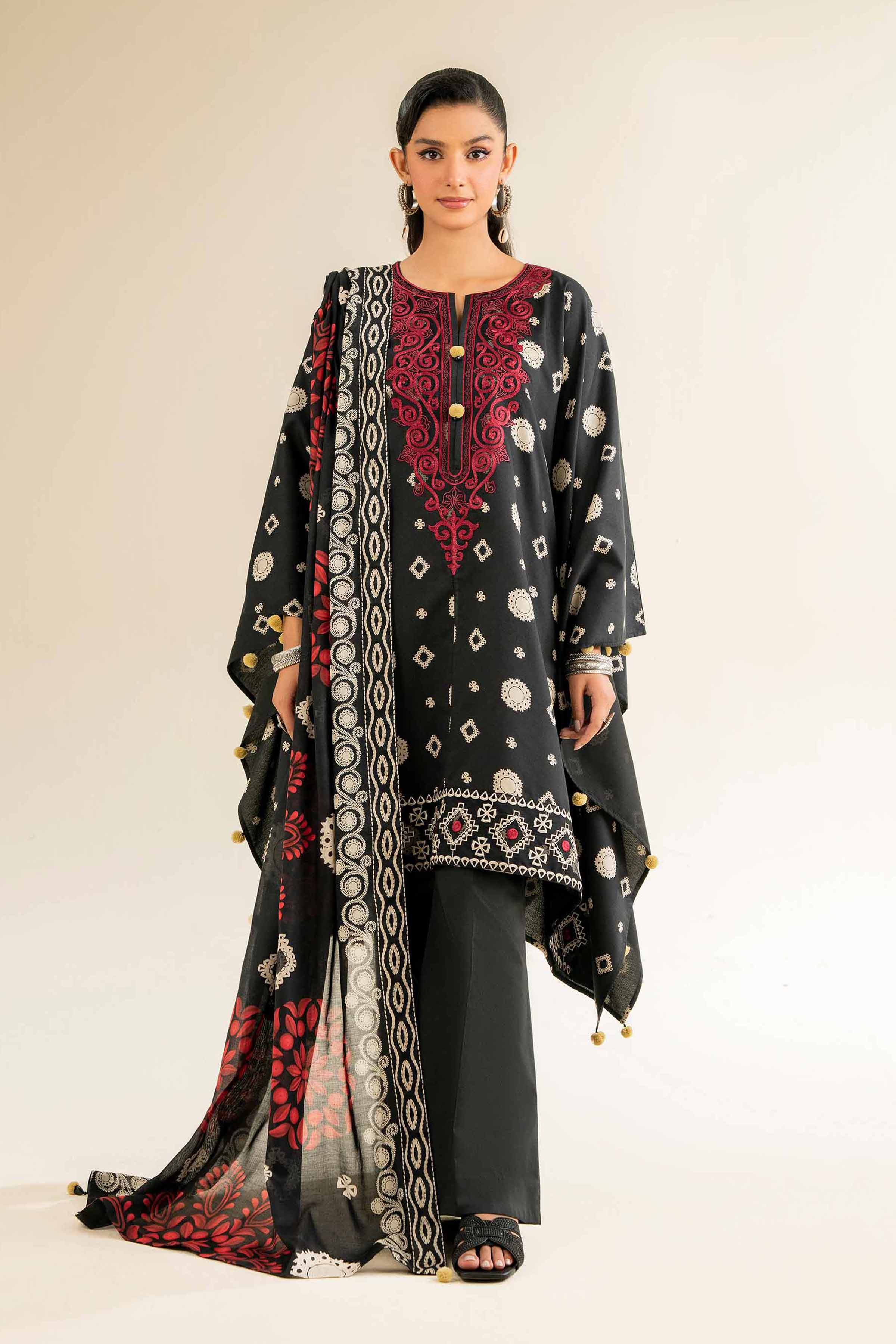 3 Piece - Printed Embroidered Suit - 42501242 - Image 4