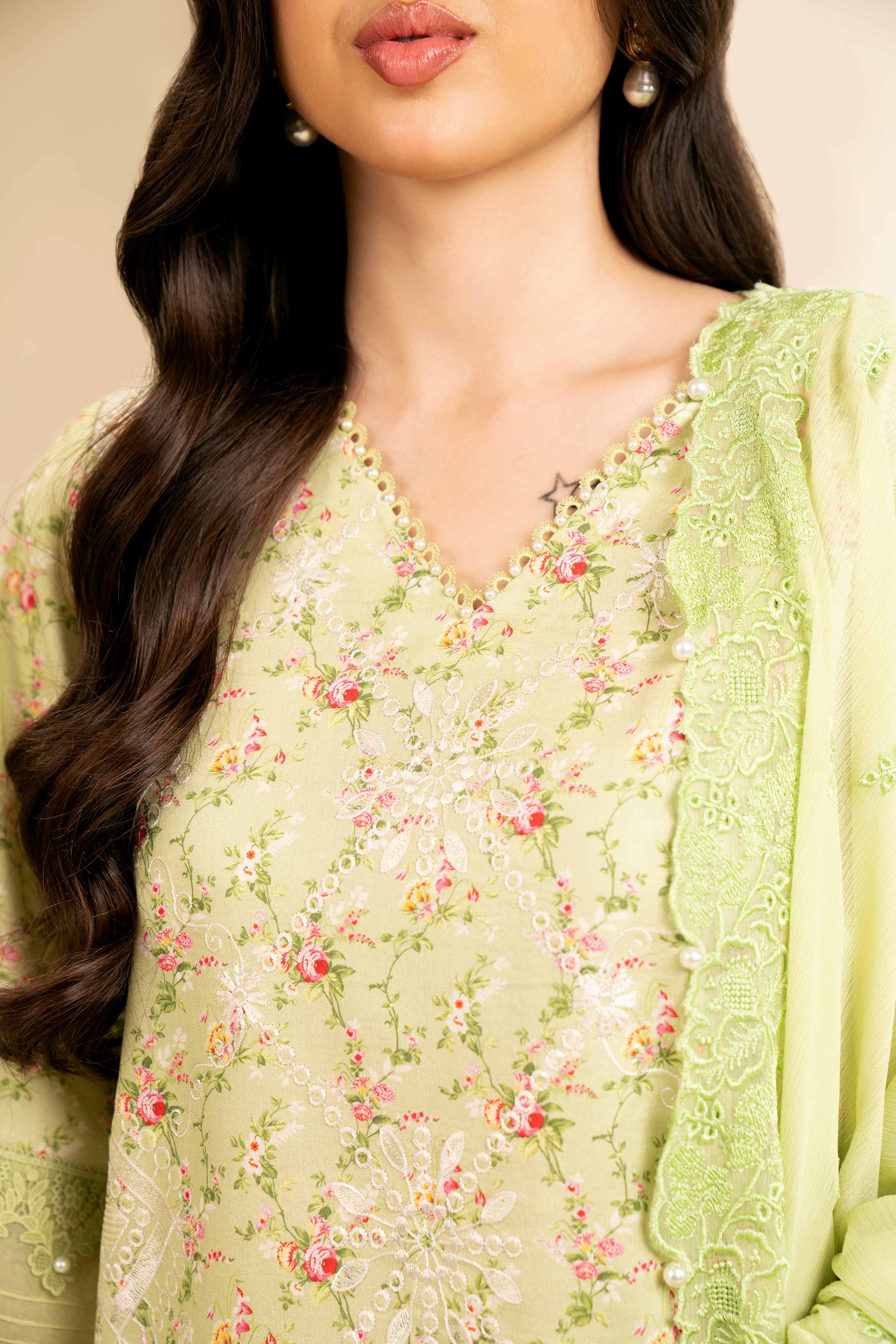 3 Piece - Printed Embroidered Suit - 42501279 - Image 4