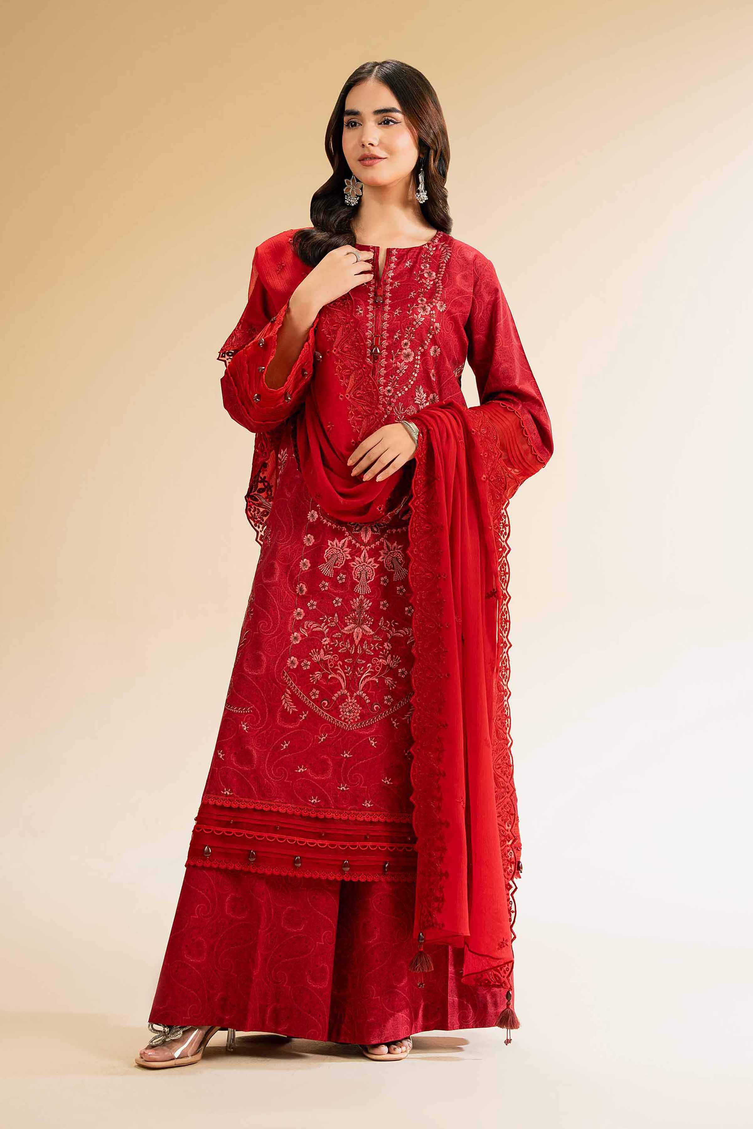 3 Piece - Printed Embroidered Suit - 42501283 - Image 4