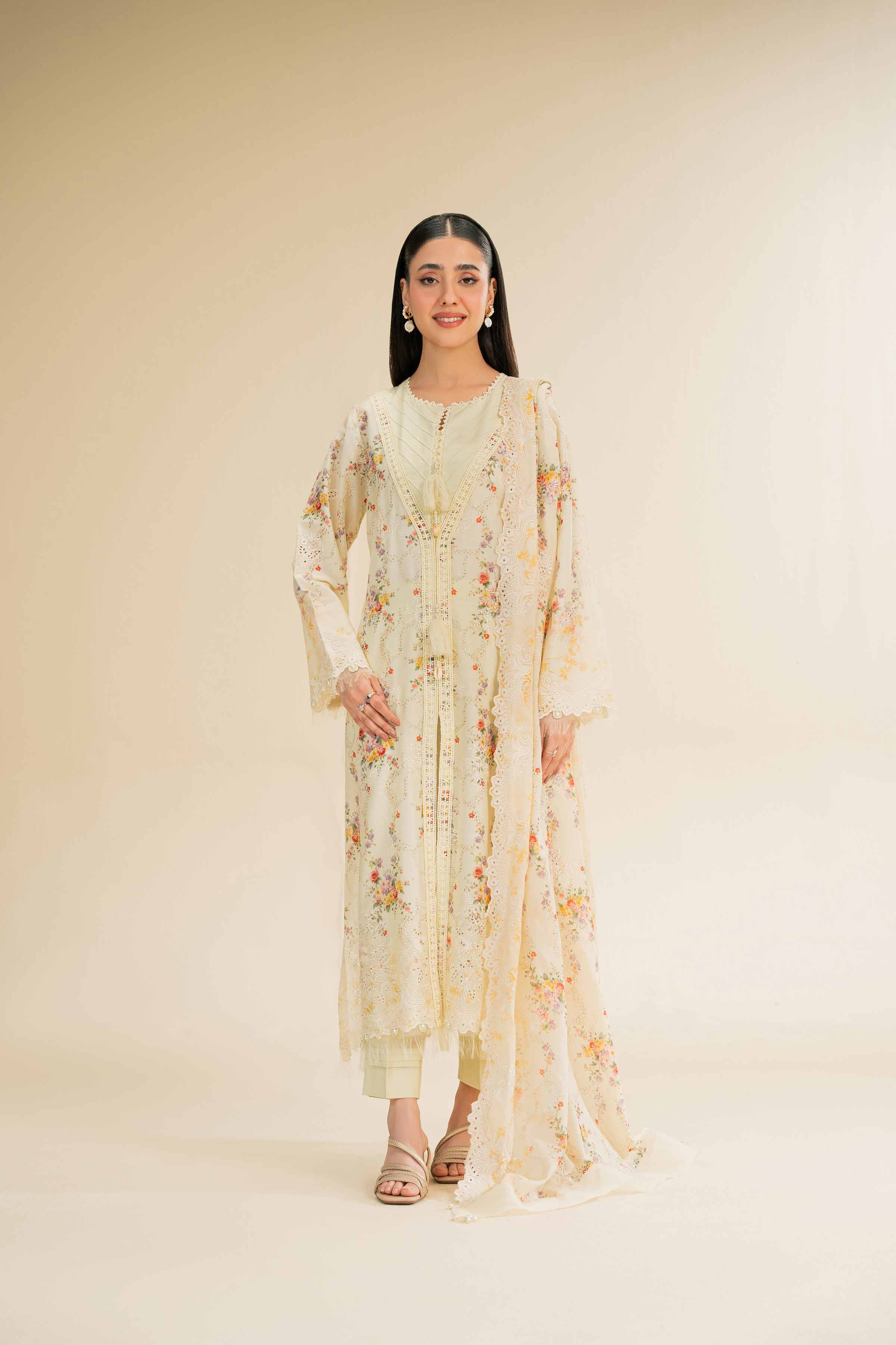 3 Piece - Digital Printed Embroidered Suit - 42501343 - Image 8