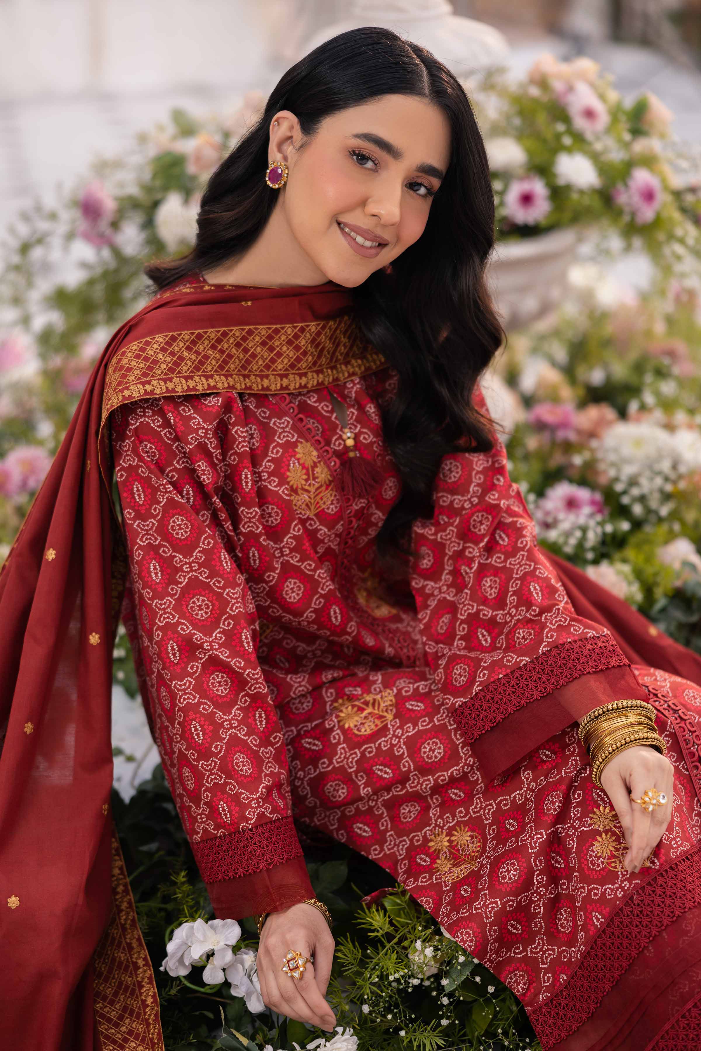 3 Piece - Printed Embroidered Suit - 42501363 - Image 2