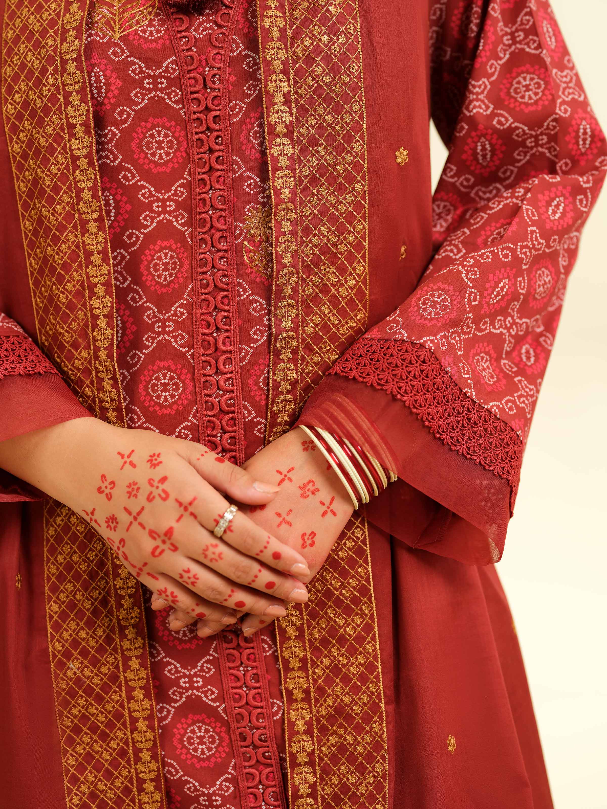 3 Piece - Printed Embroidered Suit - 42501363 - Image 4