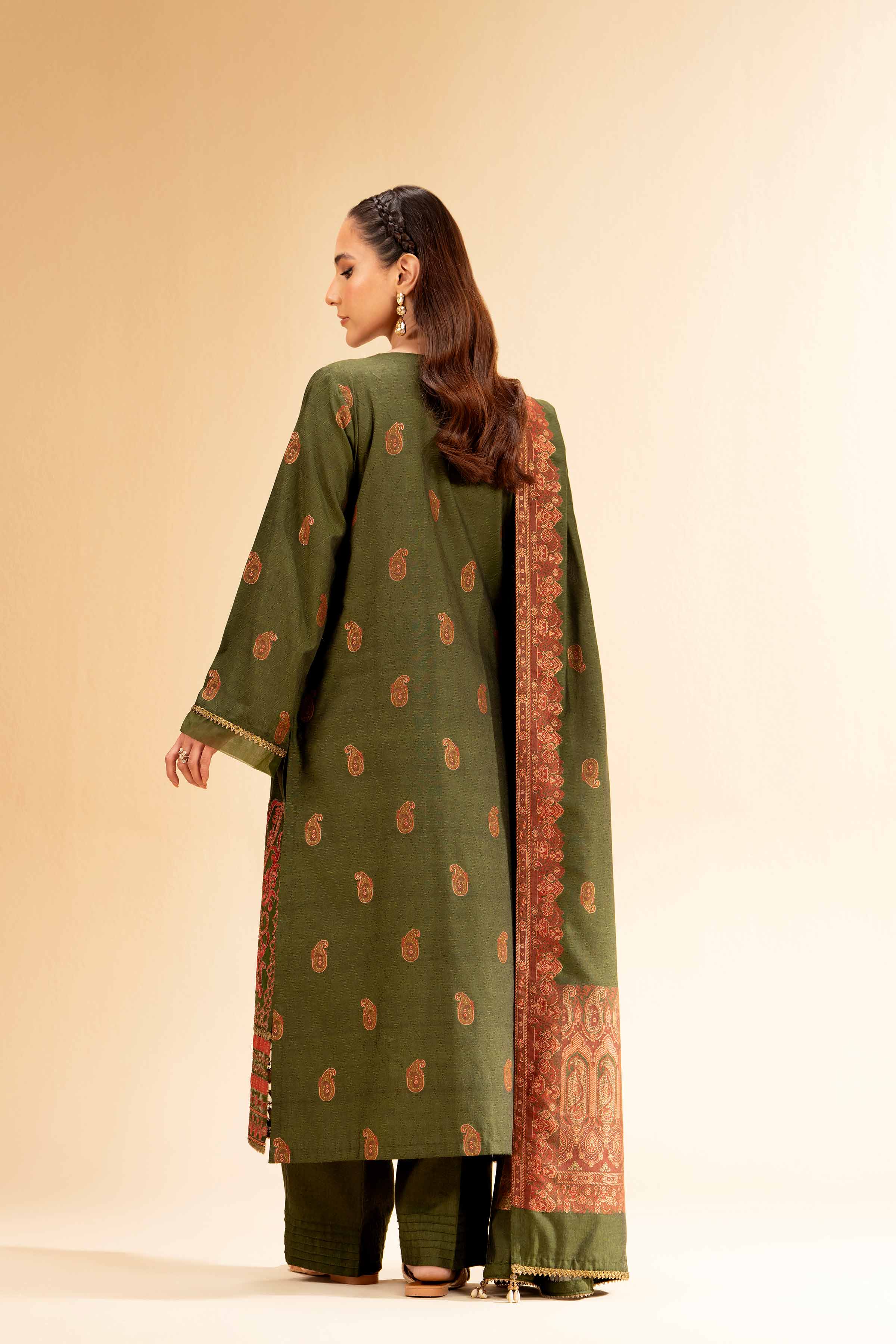 3 Piece - Jacquard Embroidered Suit - 42501404 - Image 5
