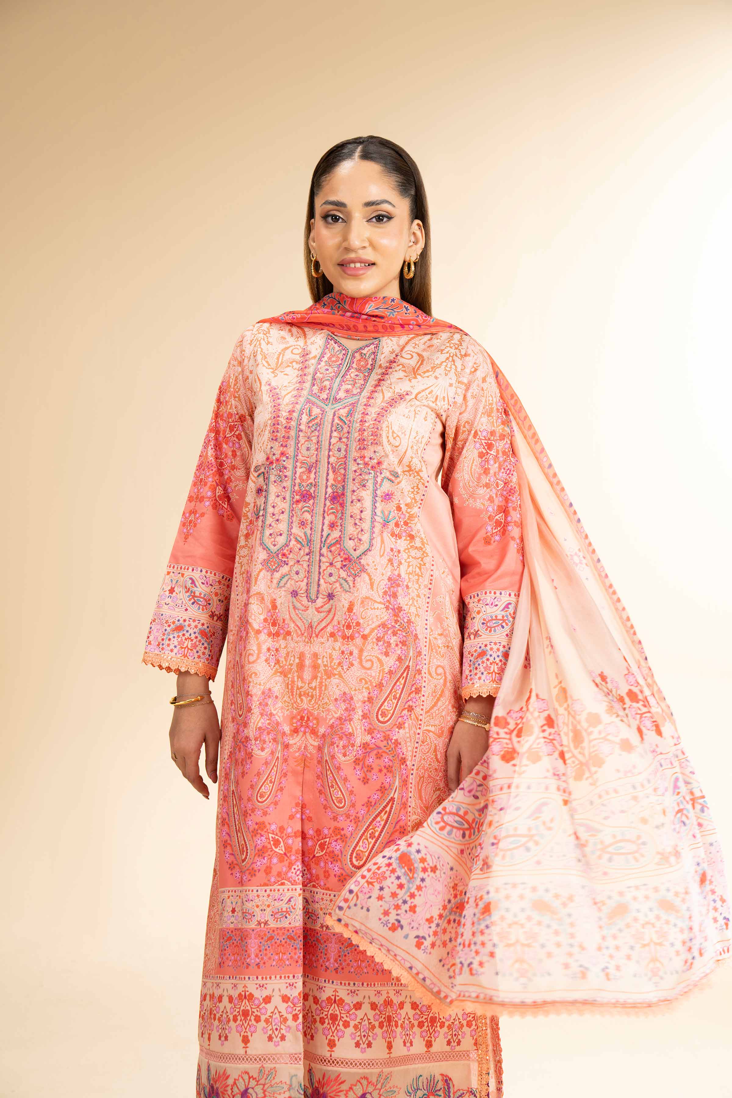 3 Piece - Digital Printed Embroidered Suit - 42501485 - Image 3