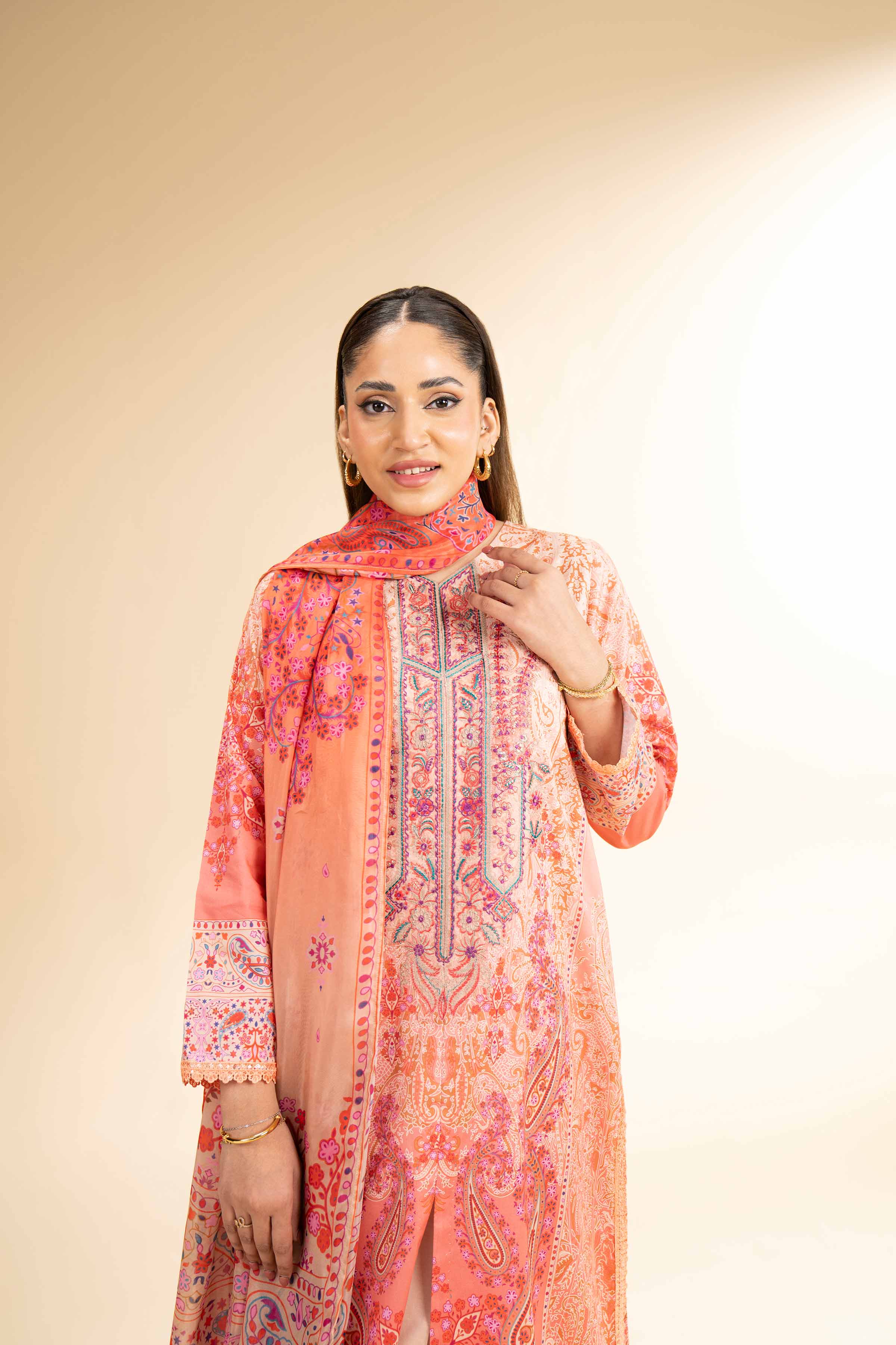 3 Piece - Digital Printed Embroidered Suit - 42501485 - Image 6