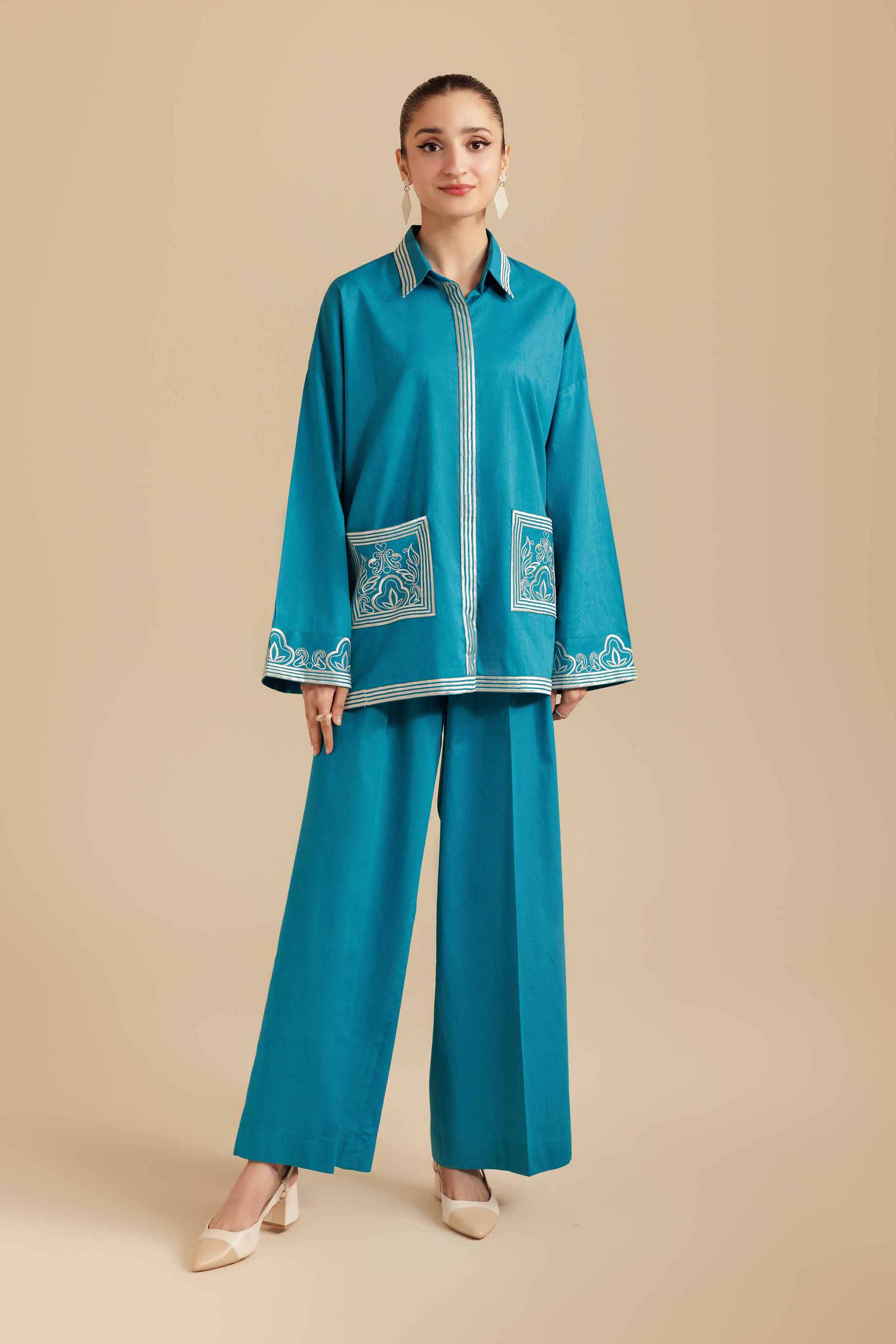 2 Piece - Embroidered Suit - AS25-116 - Image 2