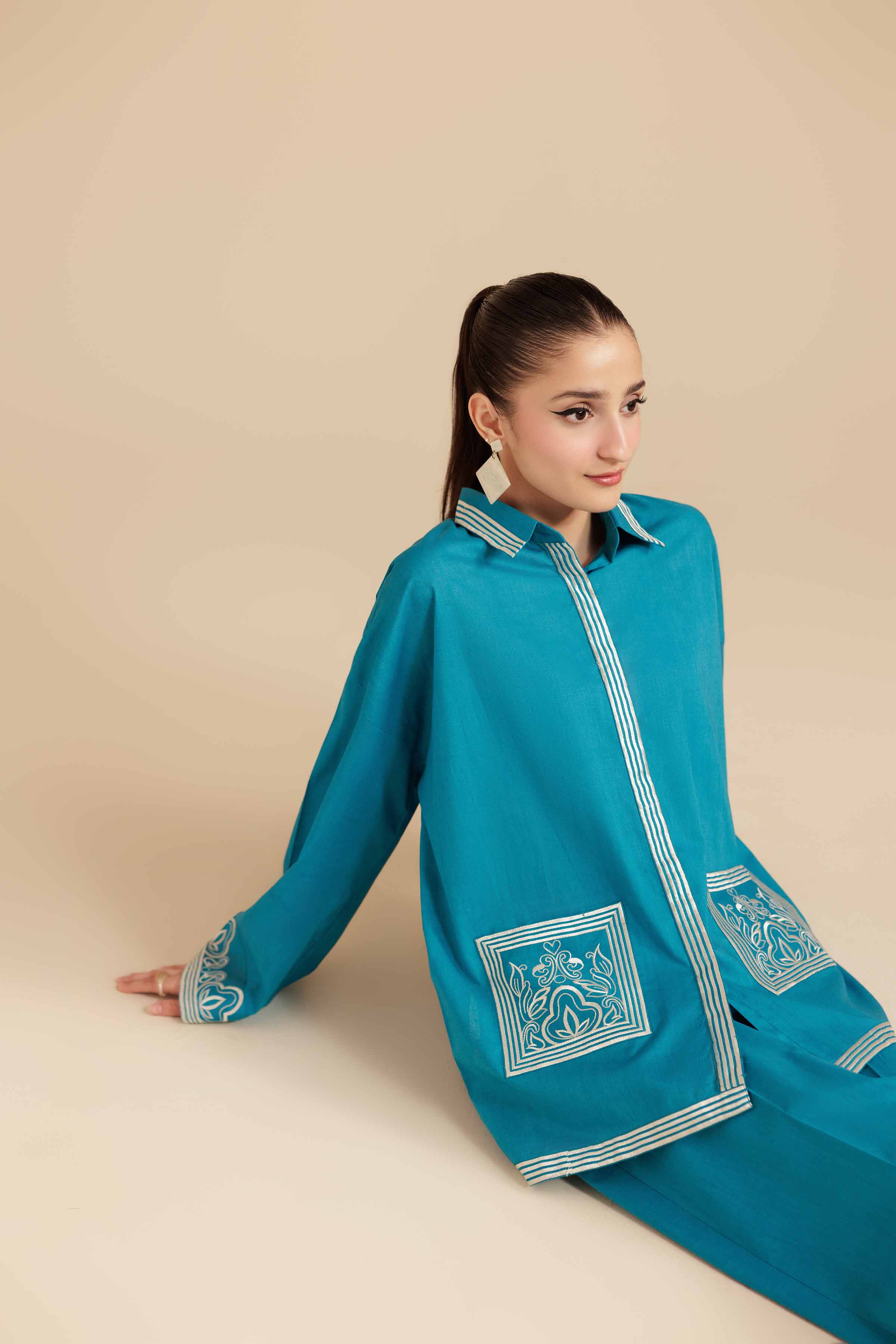 2 Piece - Embroidered Suit - AS25-116 - Image 6