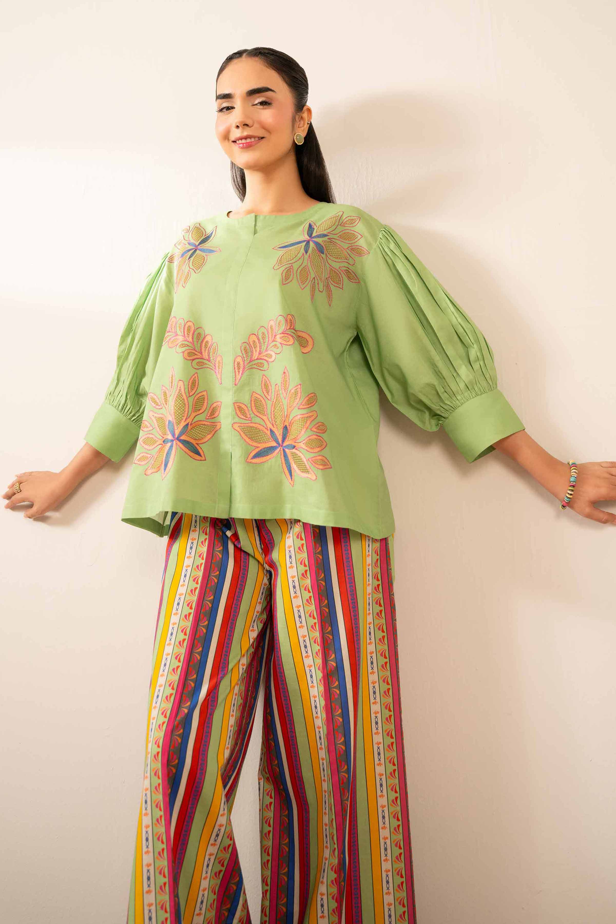 2 Piece - Printed Embroidered Suit - AS25-96 - Image 2