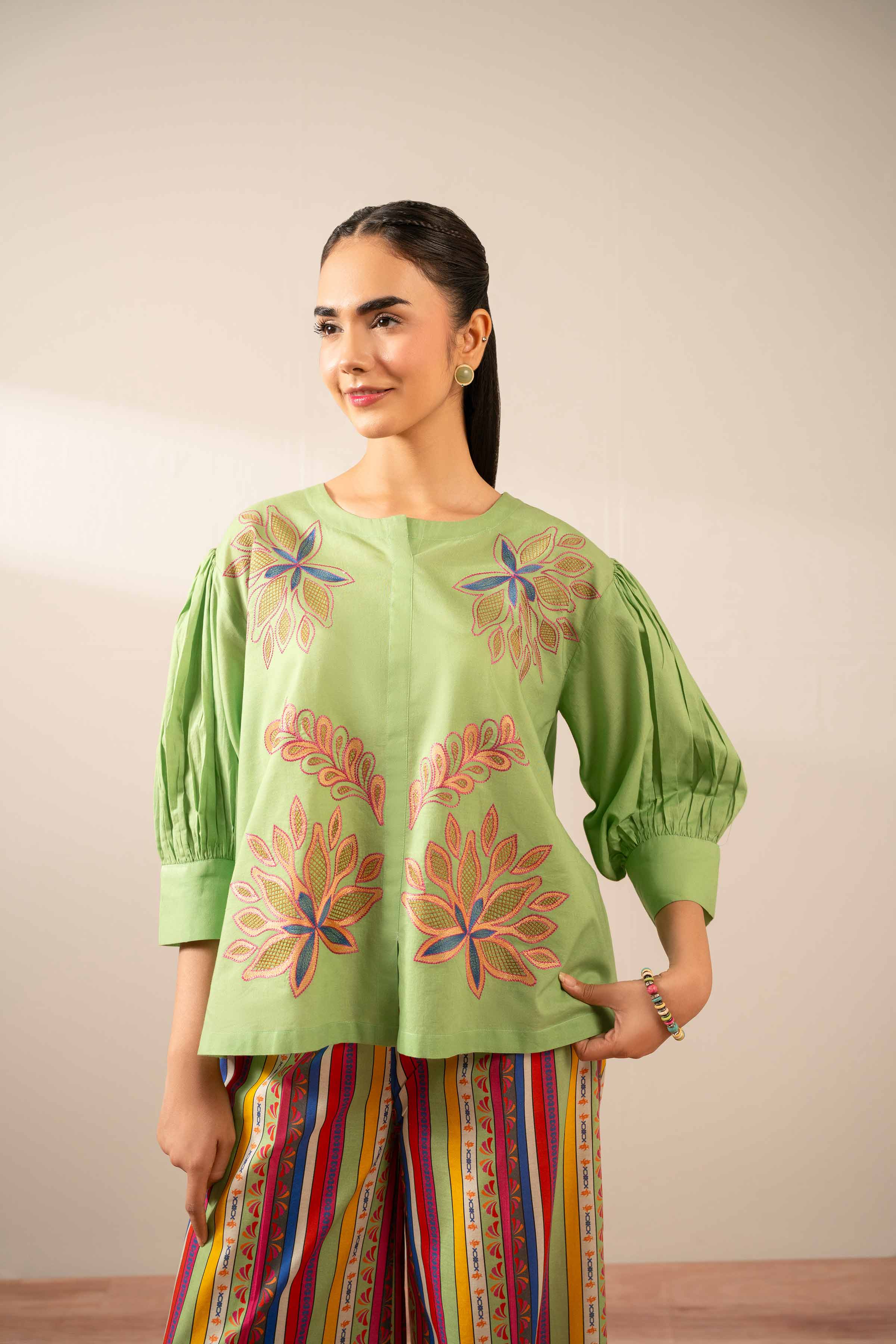 2 Piece - Printed Embroidered Suit - AS25-96 - Image 6