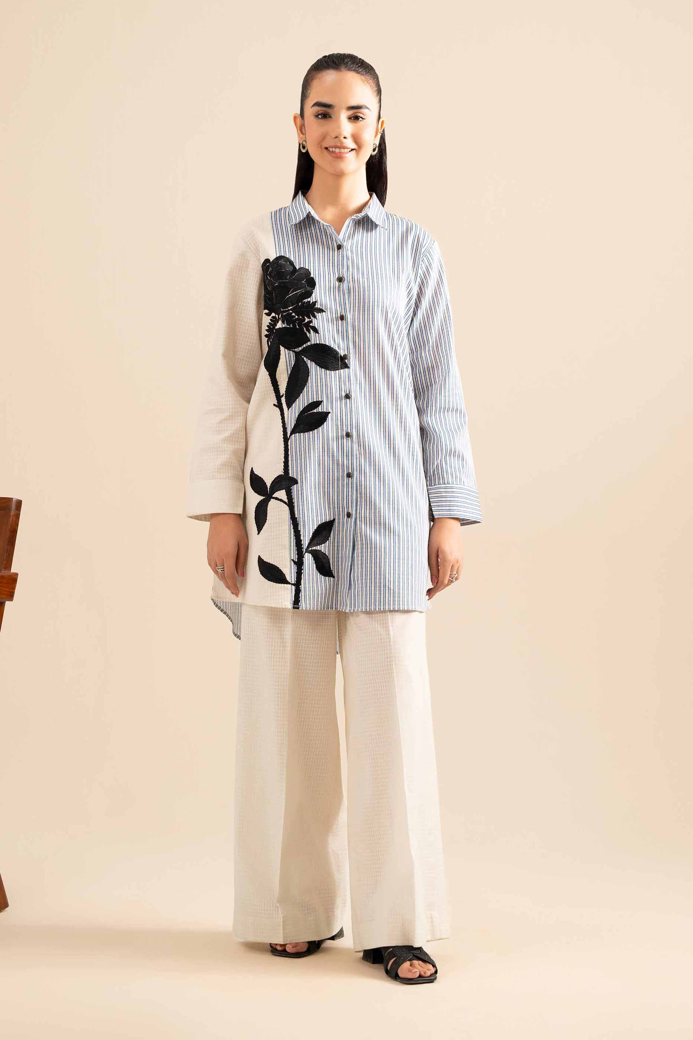 2 Piece - Printed Embroidered Suit - FE25-102