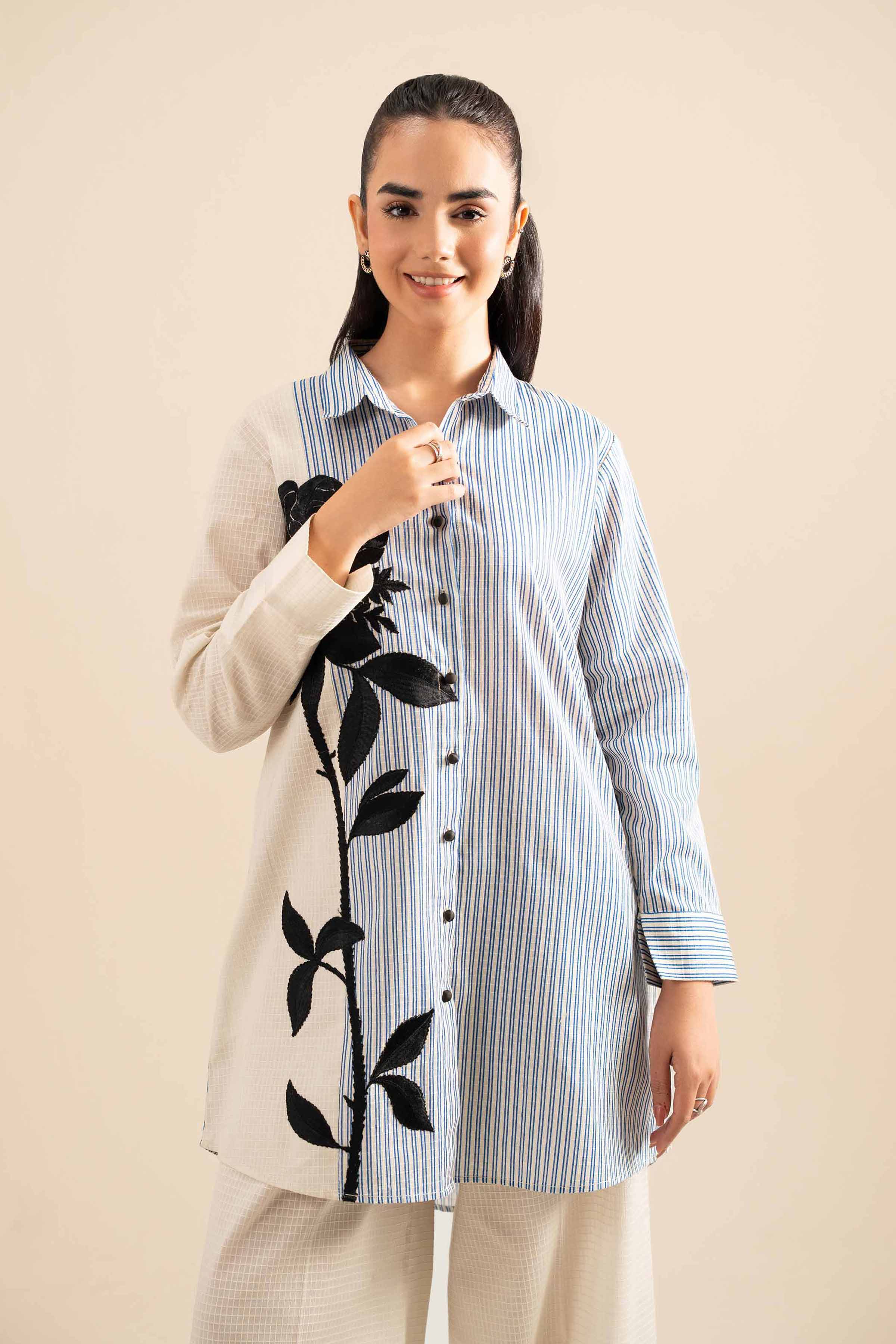 2 Piece - Printed Embroidered Suit - FE25-102 - Image 2