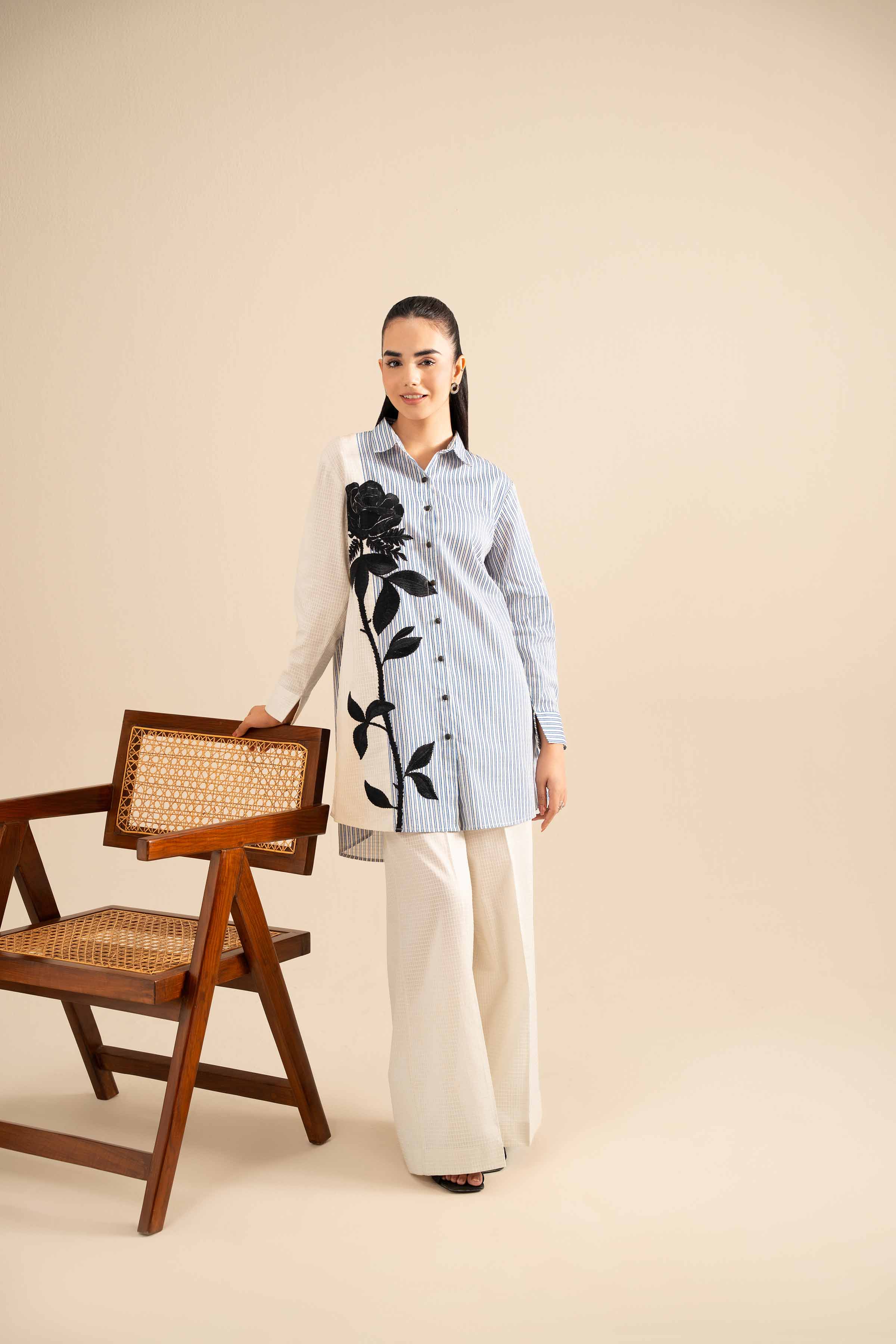 2 Piece - Printed Embroidered Suit - FE25-102 - Image 4