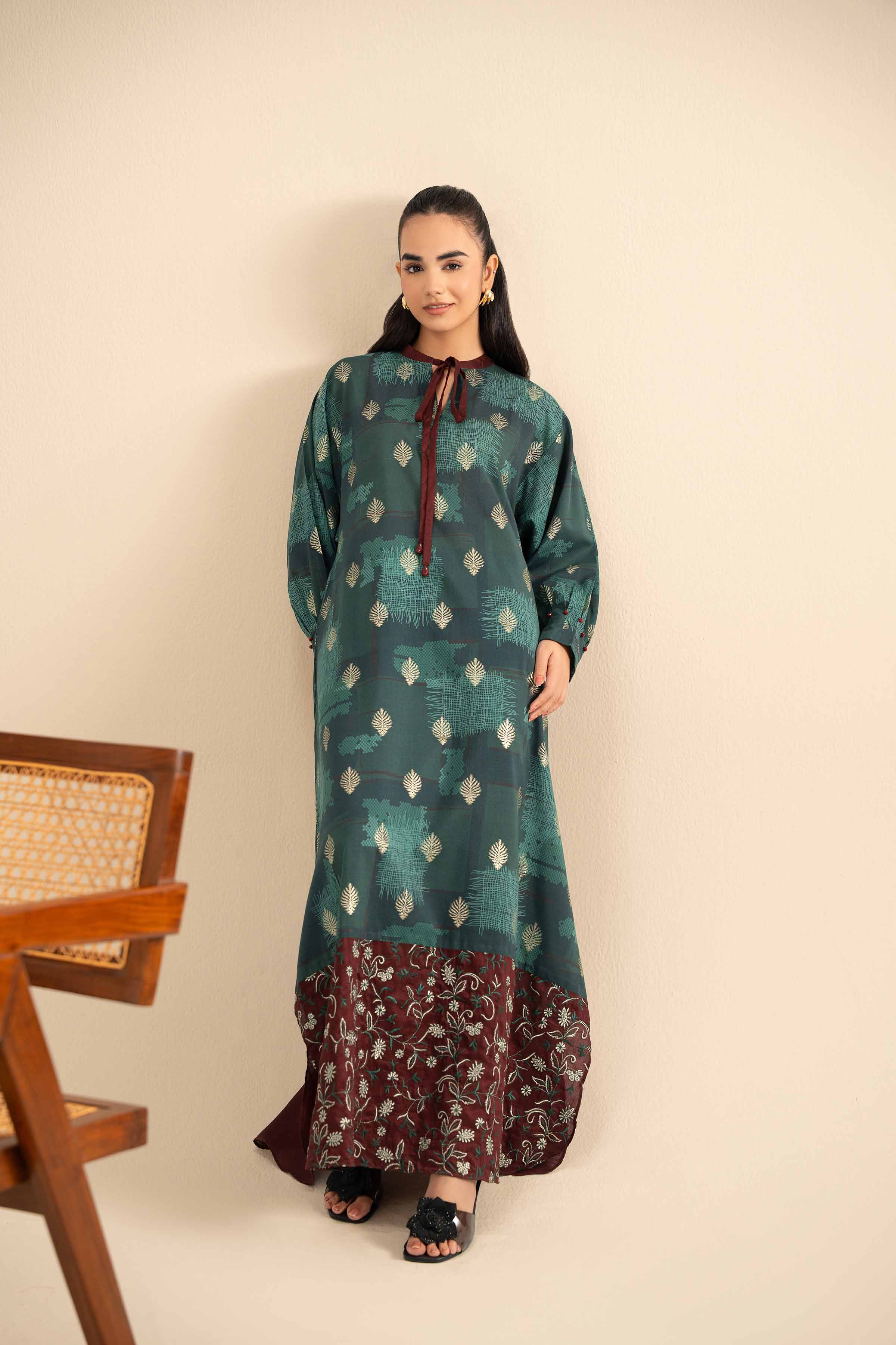 Printed Embroidered Dress - FE25-113 - Image 5