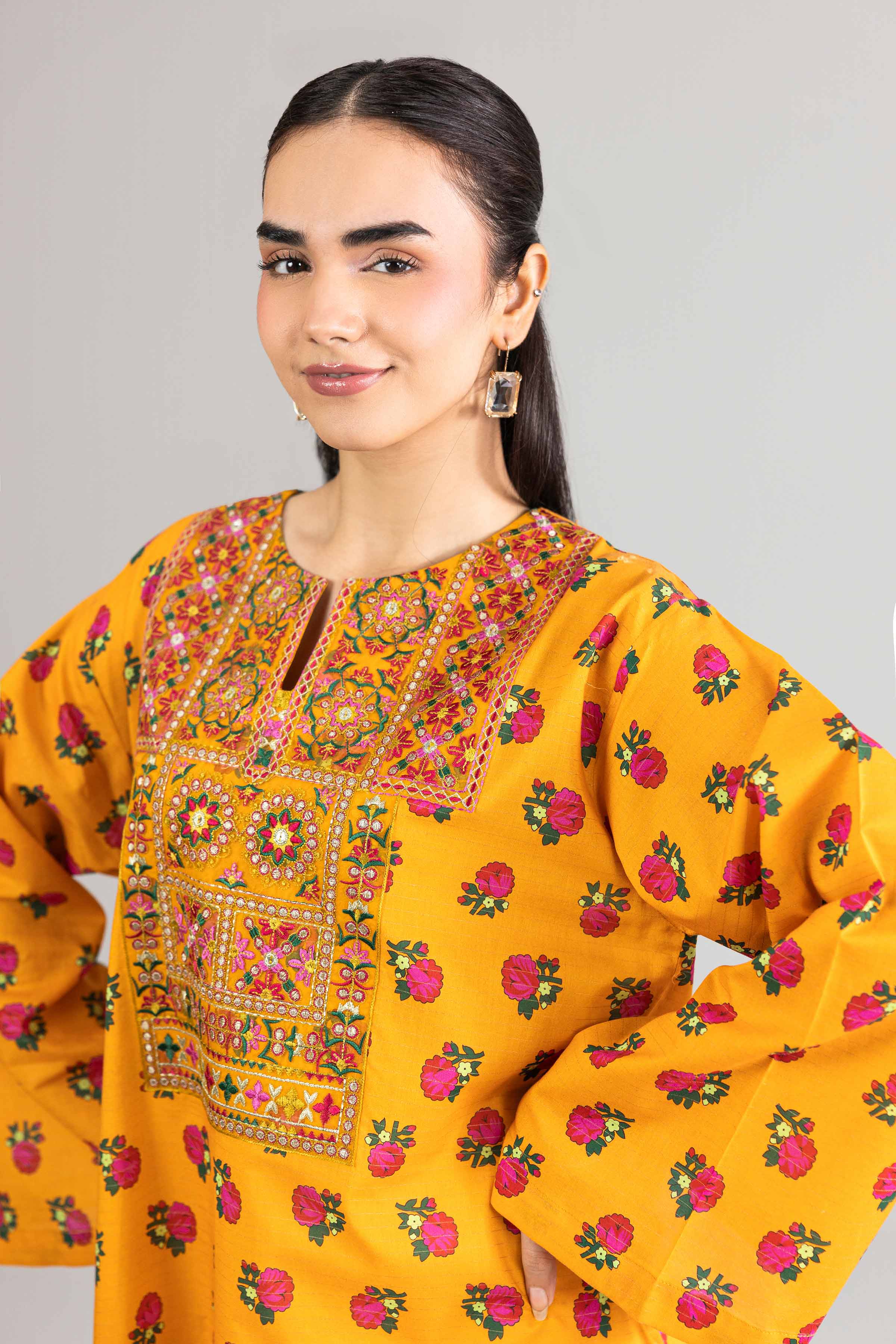 Printed Embroidered Dress - FE26-50 - Image 6