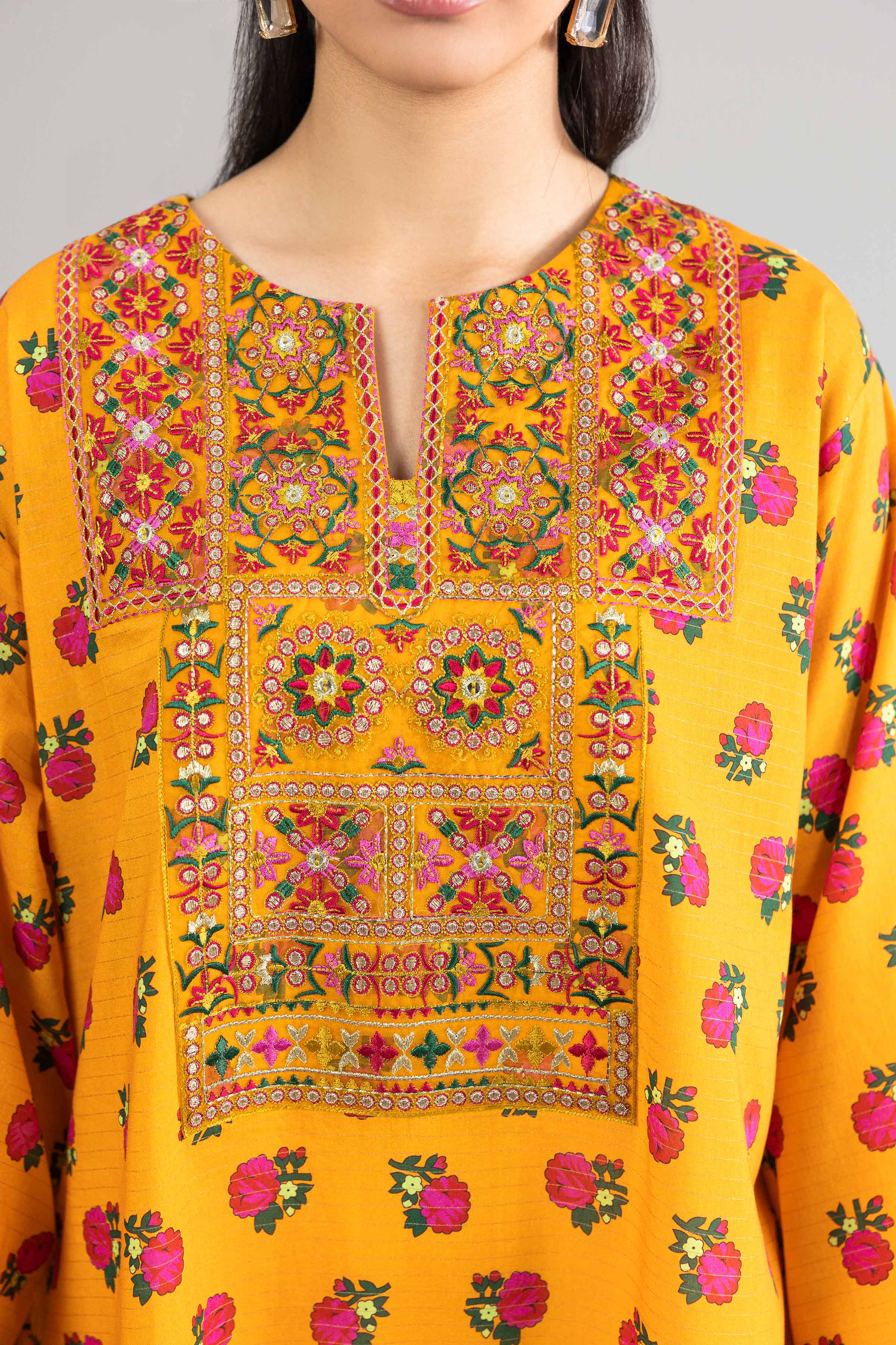 Printed Embroidered Dress - FE26-50 - Image 7